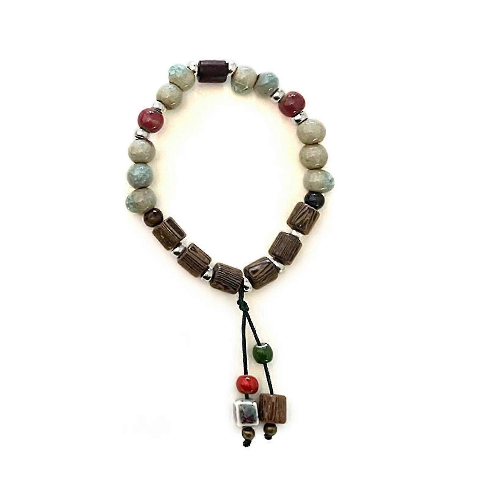 צמיד חרוזים בוהו לגברים נשים חרוזי קרמיקה אתני צמיד תכשיטים מתנה יצירתיות זיגוג סגנון גבירותיי צמידים