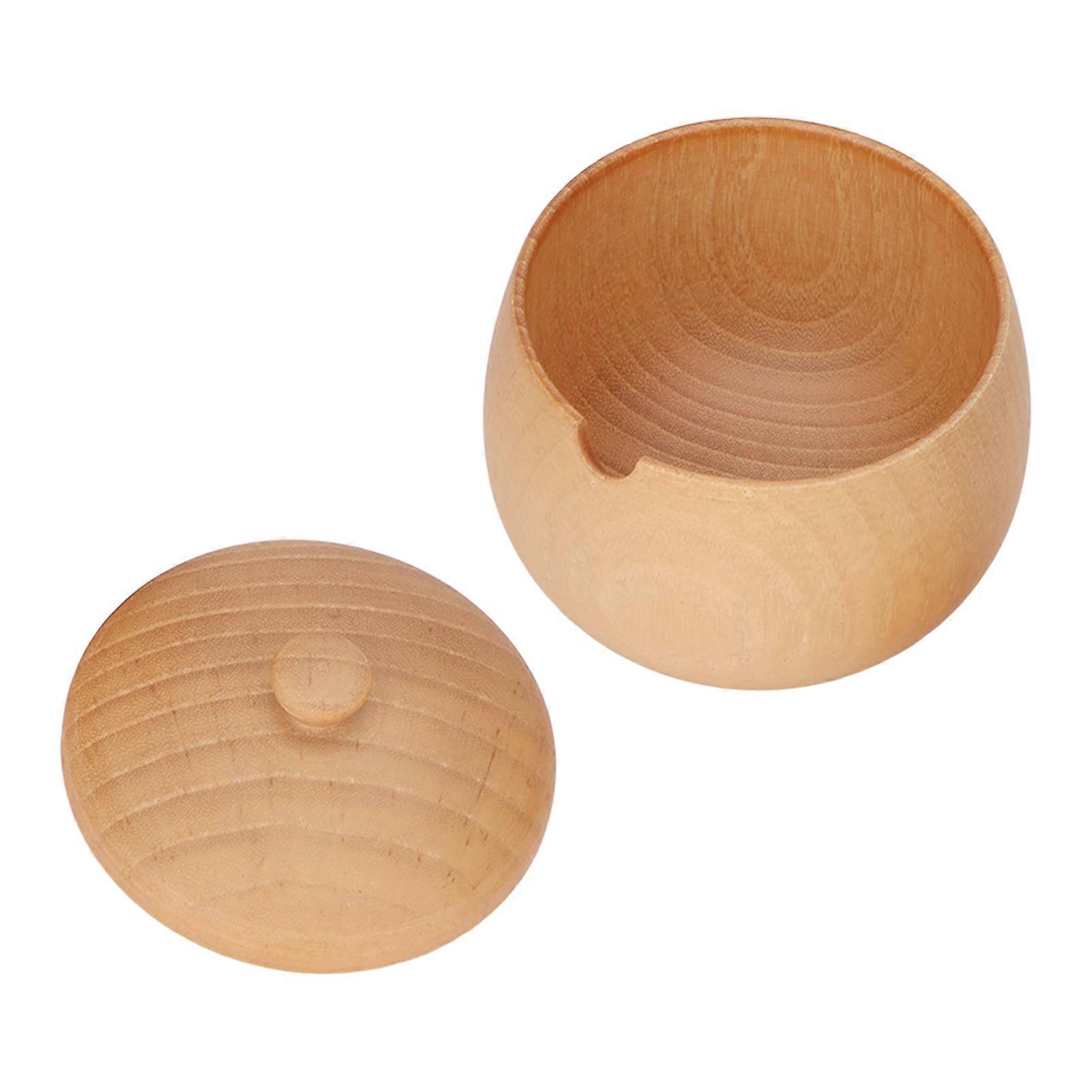 Sour Jujube Wood Condiment Jar Japanese Safe Dustproof Classic Flip Top Spice Jar for KitchenLog 