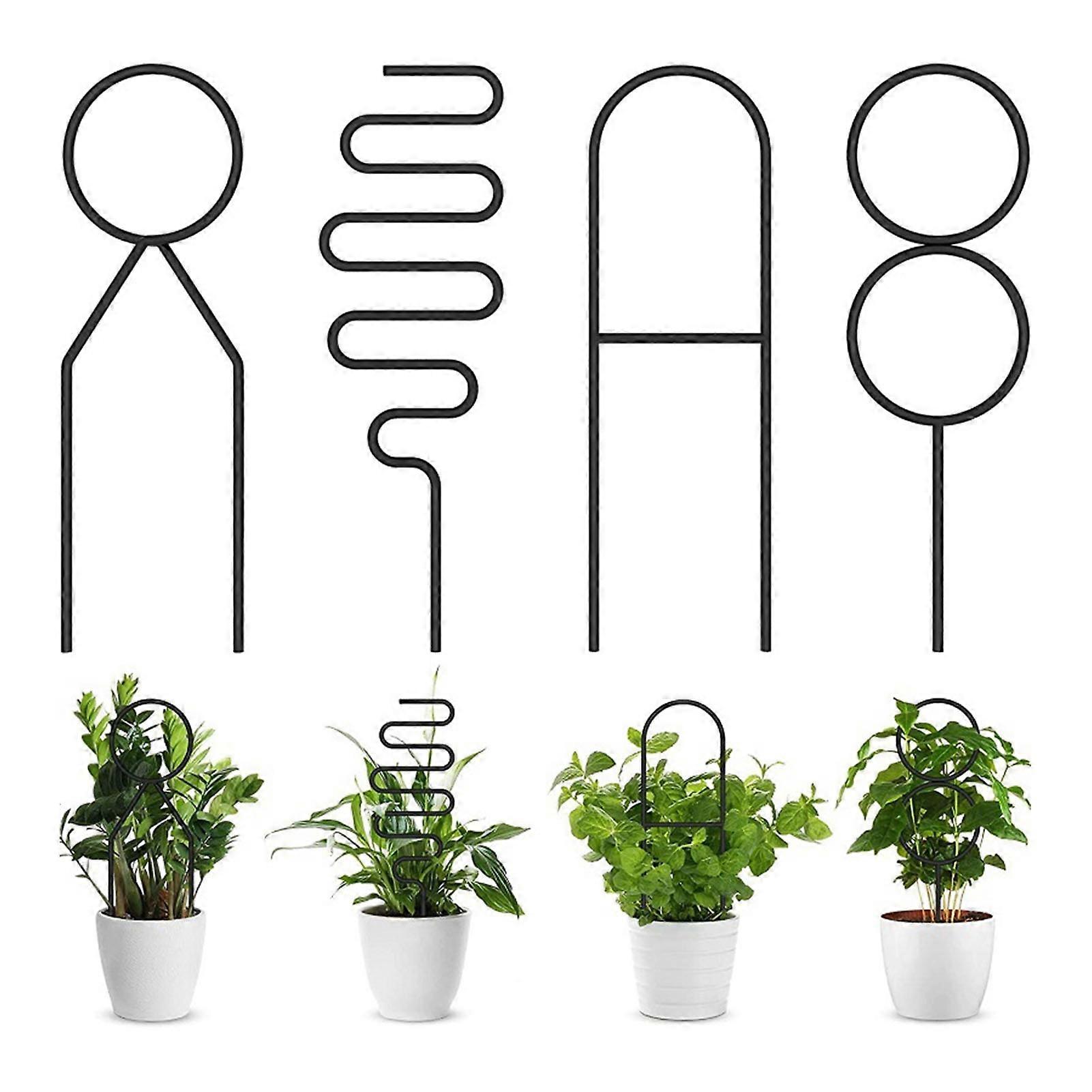 屋内つる植物のための植物トレリス観葉植物屋外庭鉢植え植物金属つるアイビーブラックの4パターン