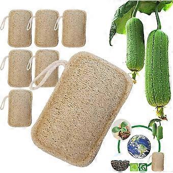 6 Pack Organic Loofah Sponge 100% Organic Biodegradable And Compostable, Natural Environmental Protection, Kitchen, Bathroom, Camping