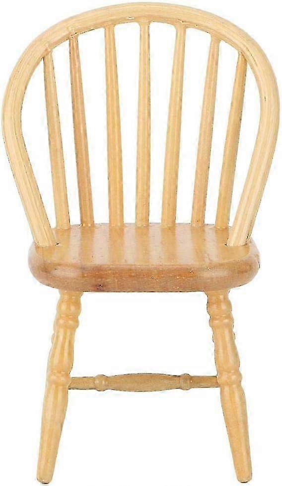 Wooden Chair for Dollhouse, 1:12 Scale Miniature Arched Bamboo Chair Retro Style Miniature Accessory for Dolls