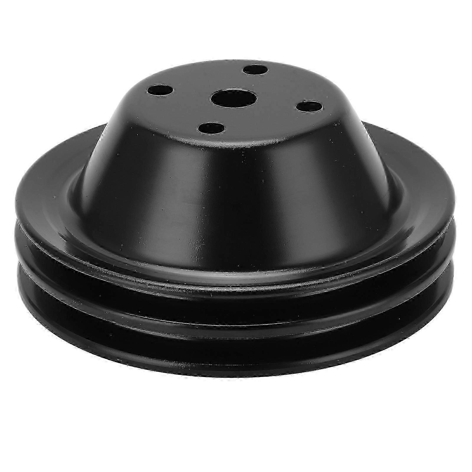 Crankshaft Pulley Double Groove Long Water Pump Pulley Replacement for Chevy Small Block SBC 262 350 400 Engine SZRH A-F