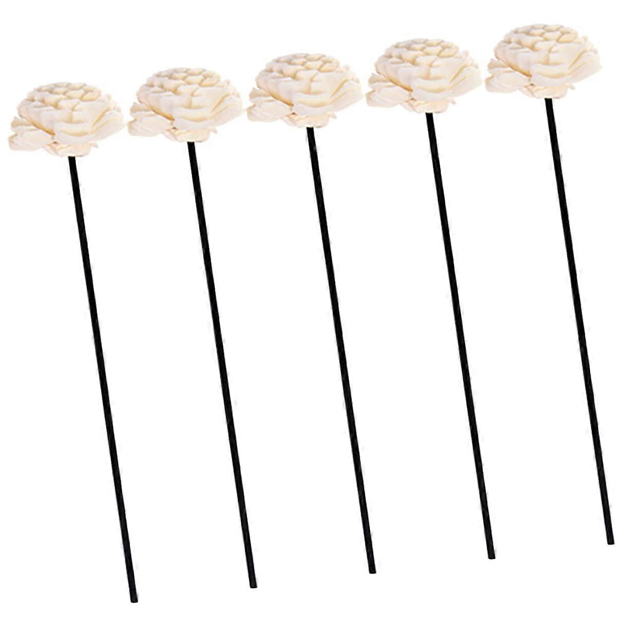 Rattan Diffuser Sticks Pack of 5 - Dried Flower Aroma Sticks, Scented Refills, Handmade Black Rattan Sticks