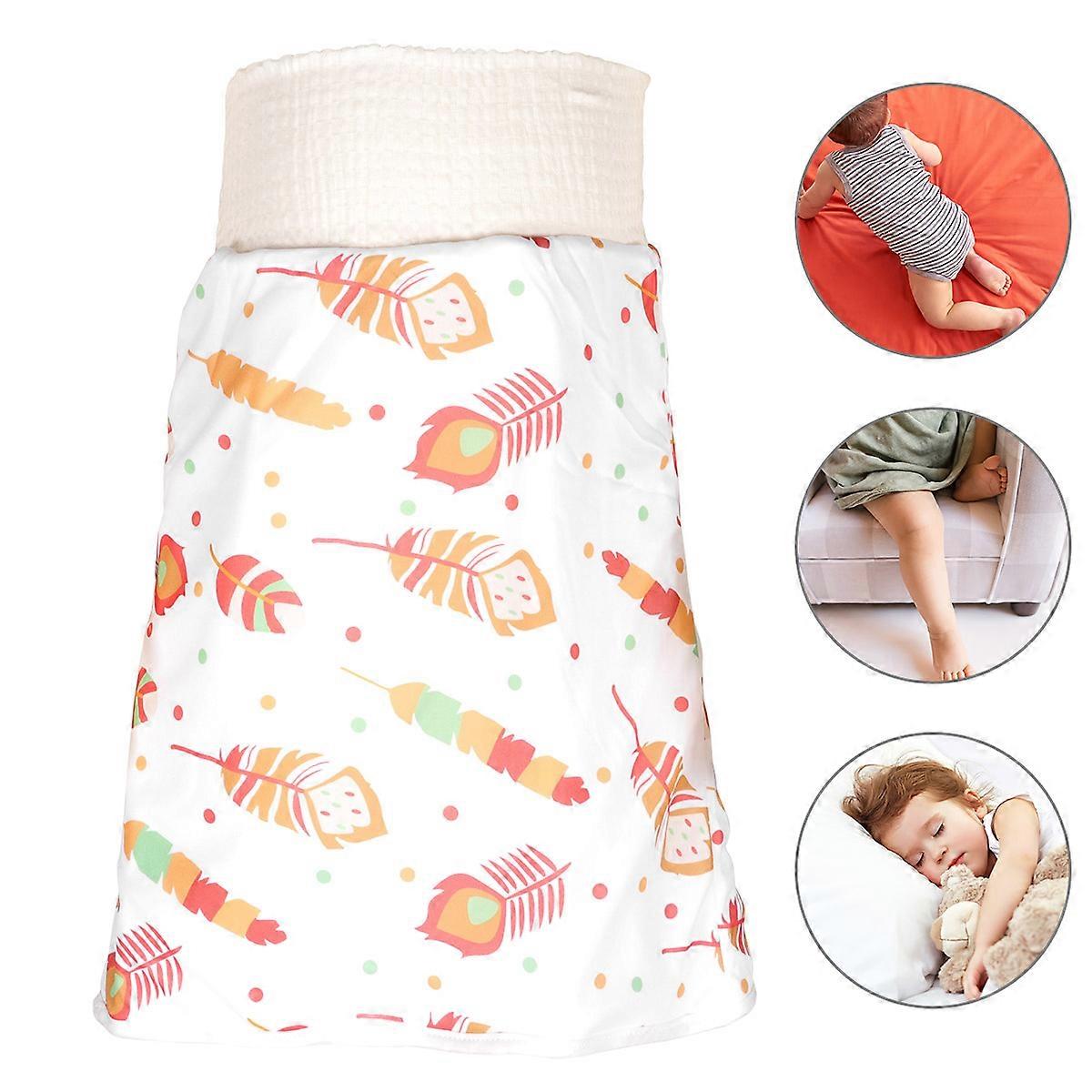 Cotton Baby Pants Waterproof Breathable Easy to Clean Machine Washable Multipurpose Toddler Training Orange 1Pcs