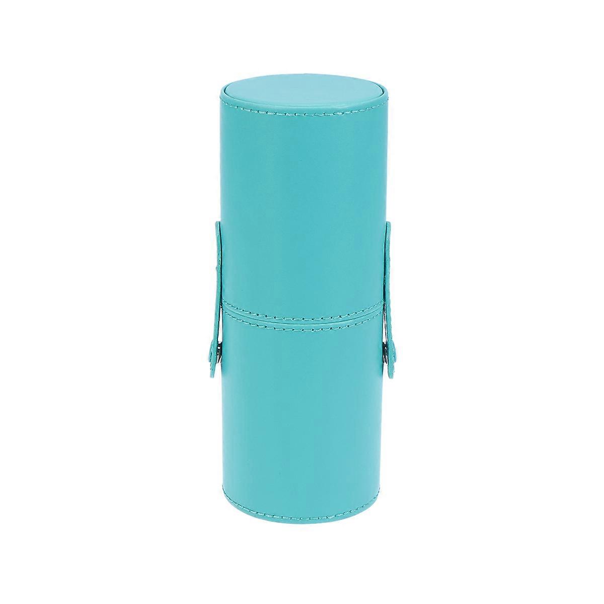Makeup Cup Holders Makeup Brush Storage Container Sky-Blue Pu Leather Cosmetic Organization 1Set