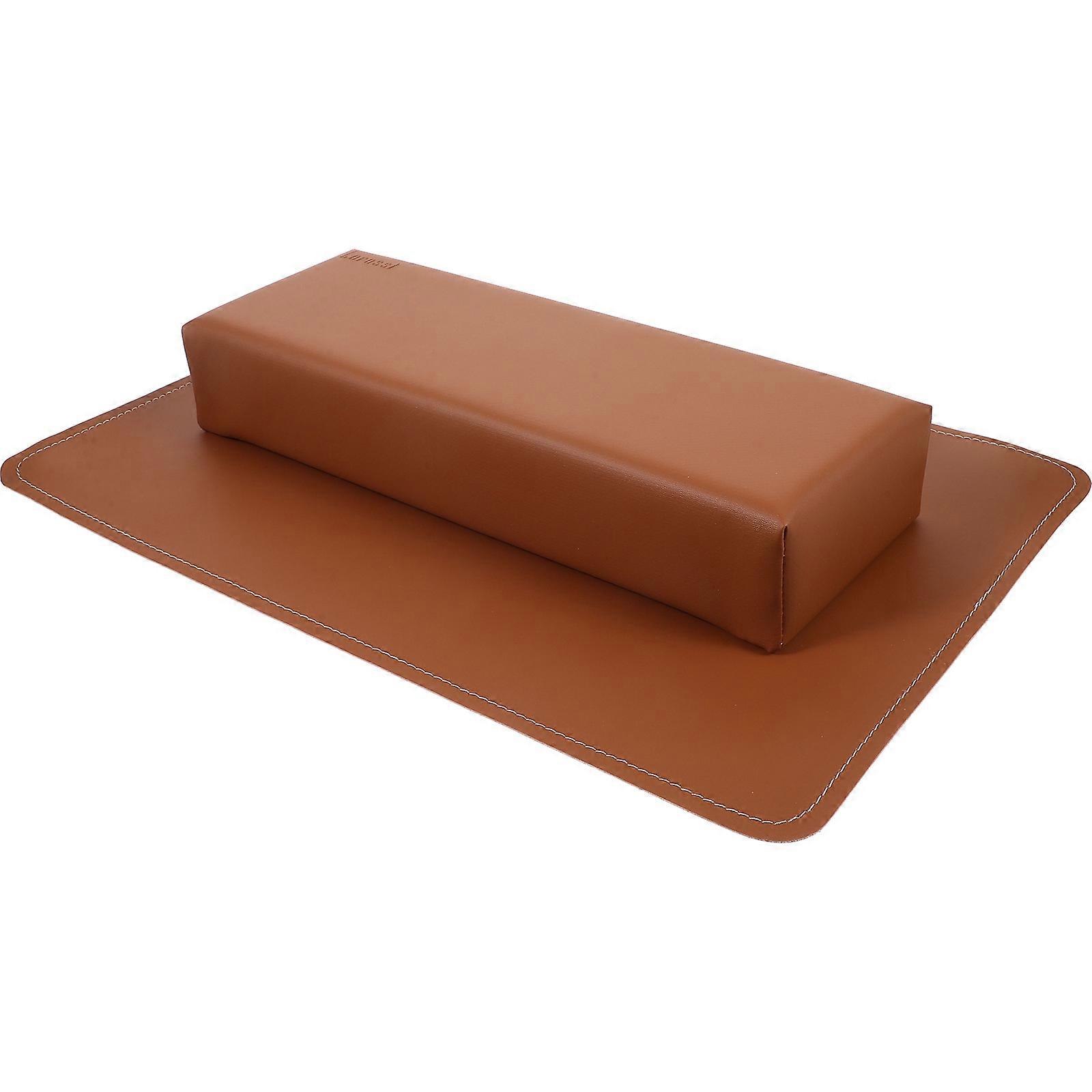 Ergonomic Nail Art Hand Pillow & Mat – Caramel Manicure Hand Rest Cushion with Support for Manicures, Pedicures & Eyelash Extensions