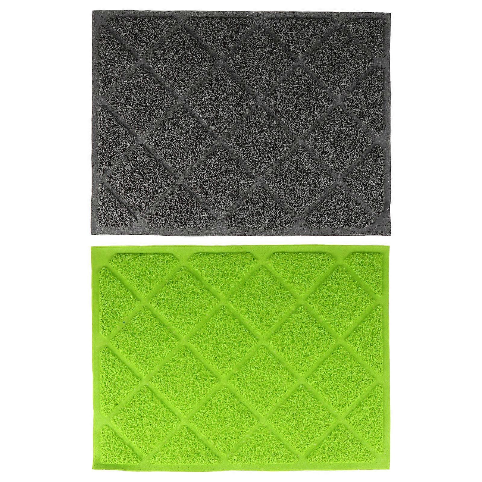 Cat Litter Pad Pet Litter Mat Easy Storage Rectangular Grey 2Set