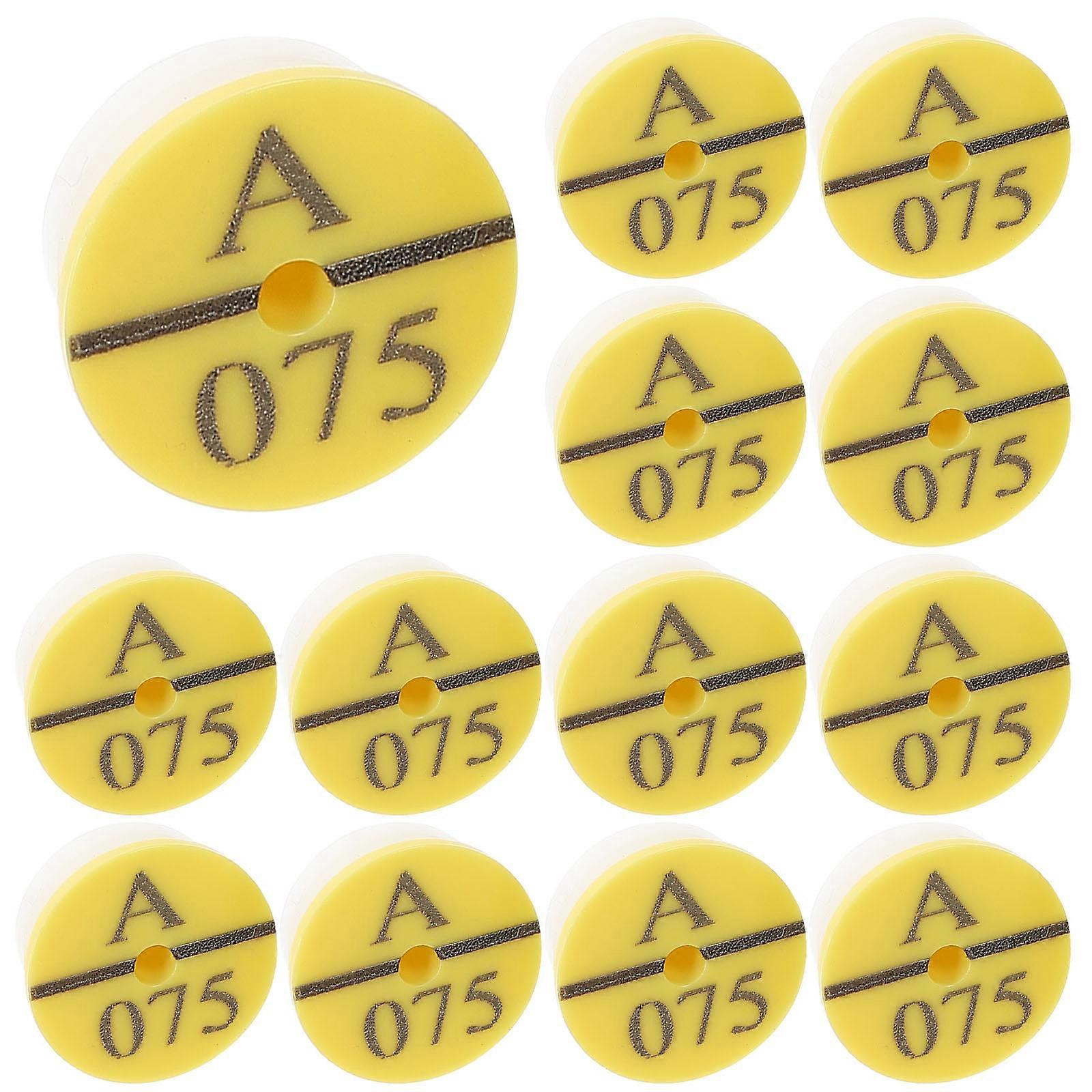 Large Cattle Ear Tags Numbered Rabbit Ear Tags Livestock Tag Poultry Ear Tags Yellow 1.80X1.80X1.80CM Identification 50Pcs