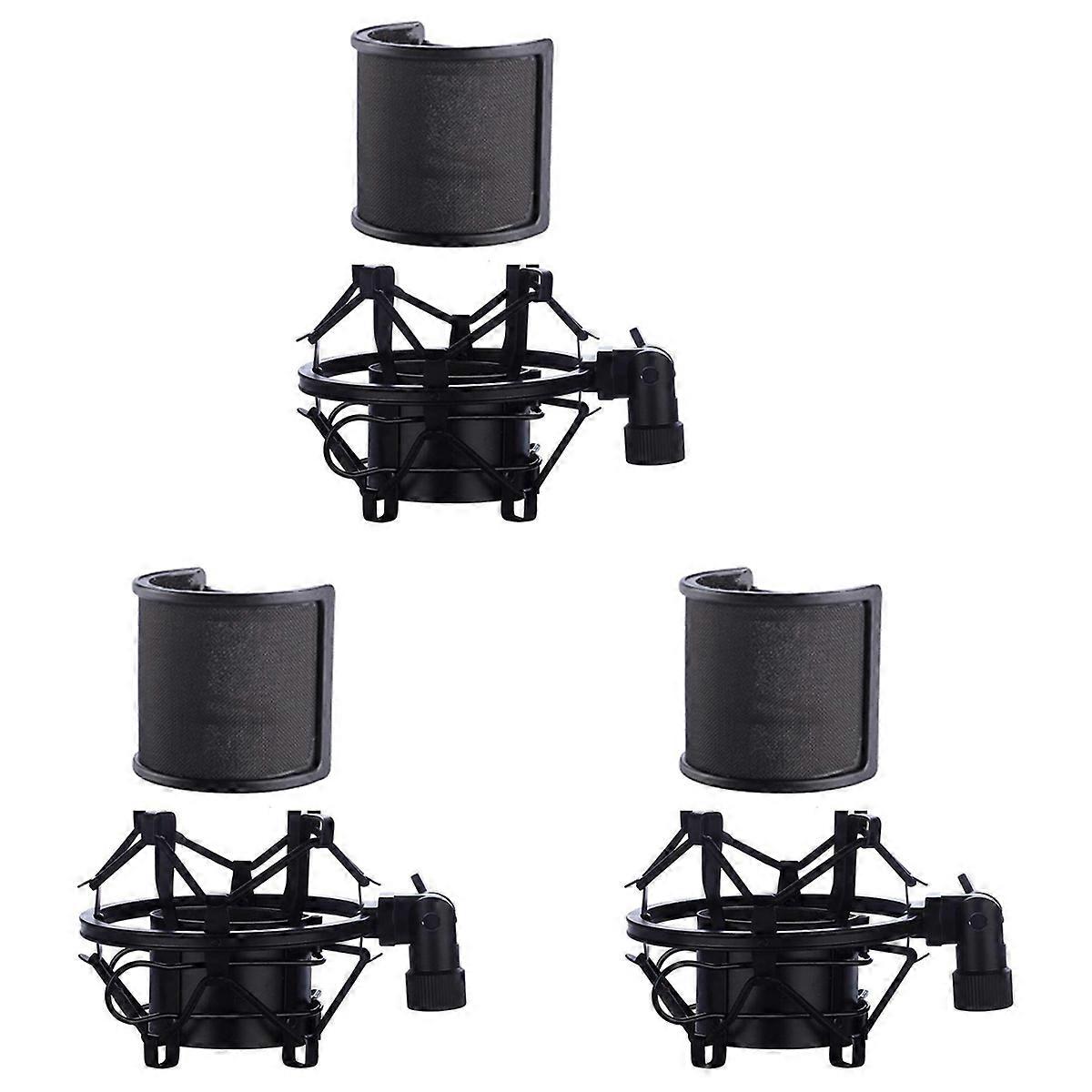 Microphone Shock Mount with Microphone Filter Shock Mount Holder Clip