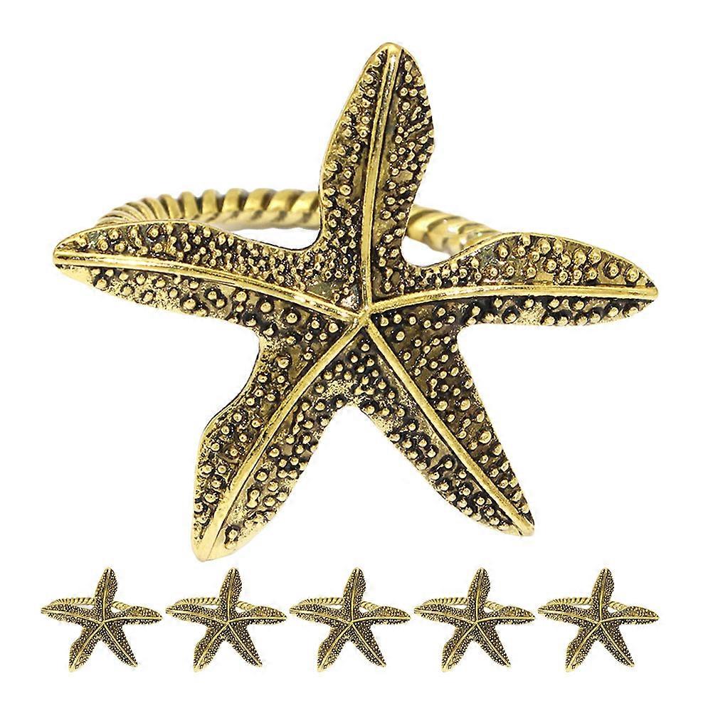 Here's a refined and engaging product description for your **6pcs Retro Sea Star Napkin Rings**:

 

**6pcs Retro Sea Star Napkin Rings – Nautical