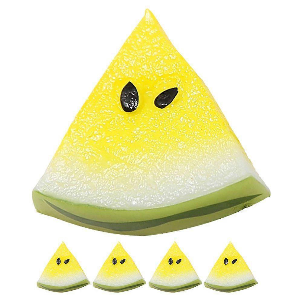 5pcs Mini Resin Watermelon Slice Doll House Watermelon Slice Molding Tiny Models