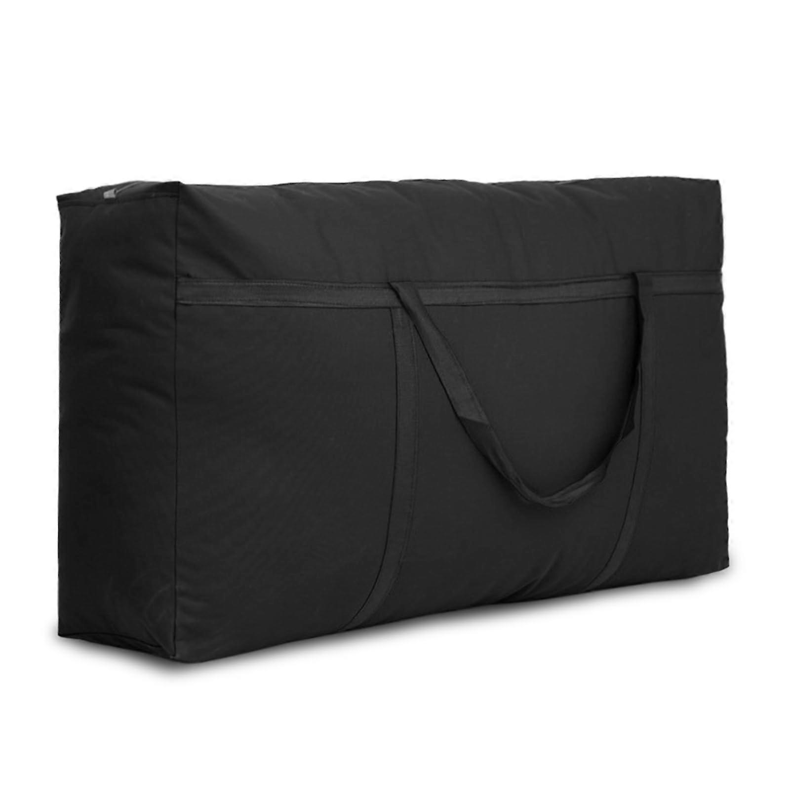 Extra large moving bag with zippers, carrying handles, sturdy Oxford storage, foldable, reusable, Black 180L