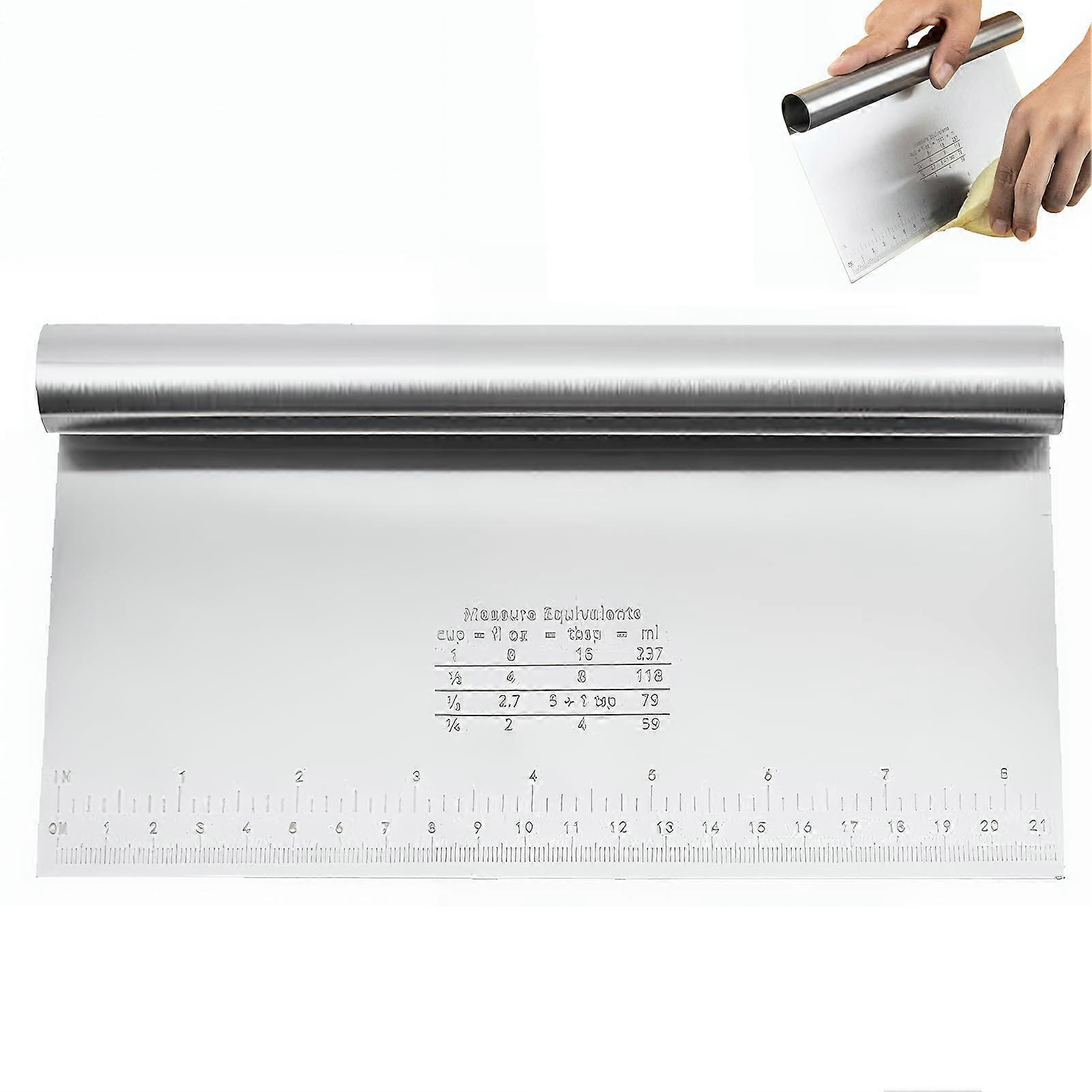 Dough Card Stainless Steel Dough Cutter with Measuring Scale Dishwasher Safe 22x12