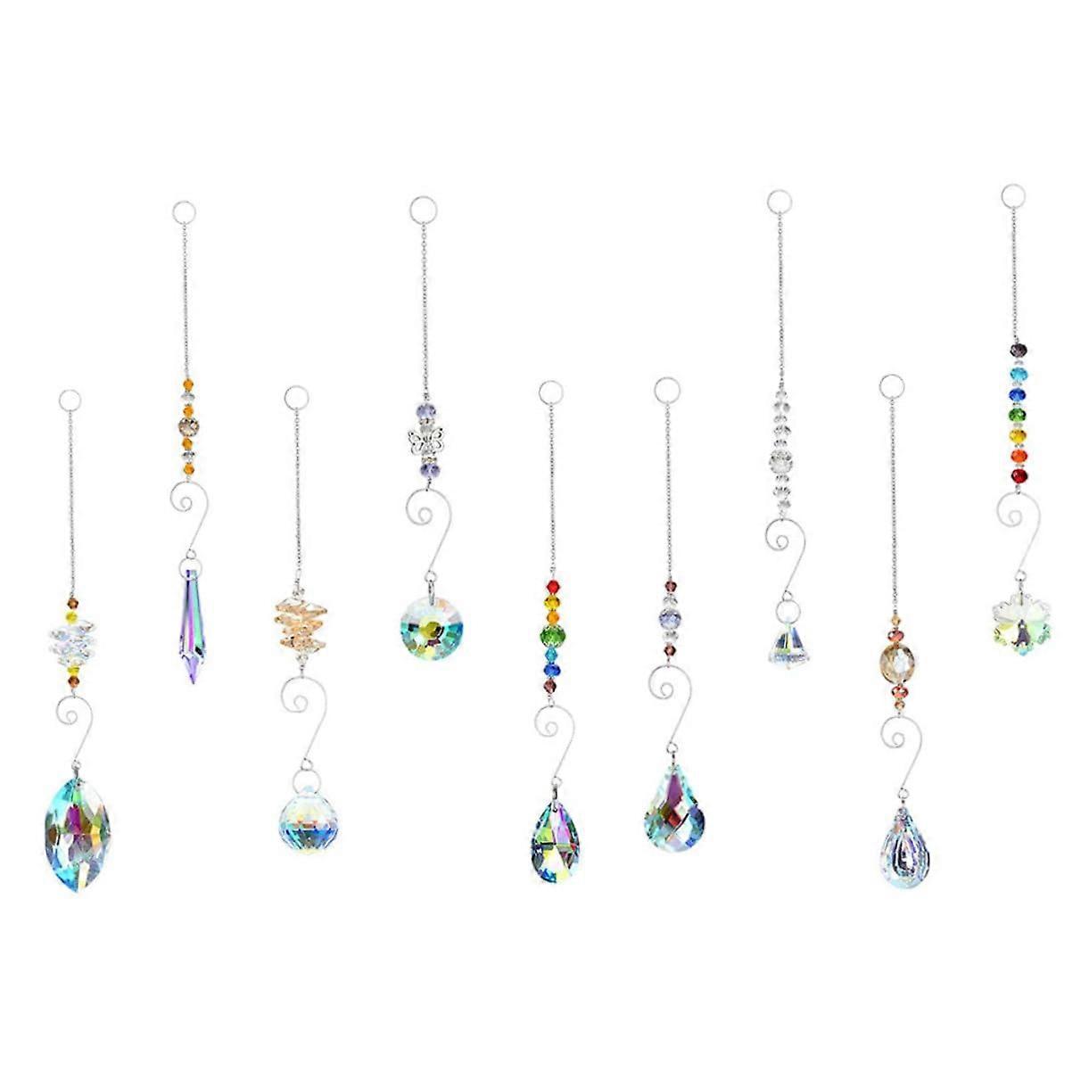 9 Colorful sun catchers made of crystal Decorative window curtain ceiling lamp ornaments for bedroom