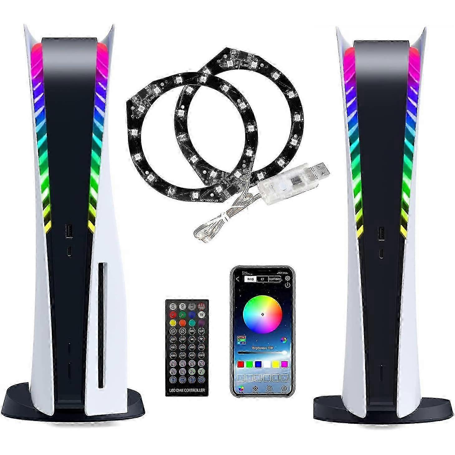 Led Light For Ps5 Console, Playstation 5 Led Lights Diy Decoration Accessories, Game Sound/music Sync, Rgb 8 Colors 400 Lights Effects With Usb/app Co