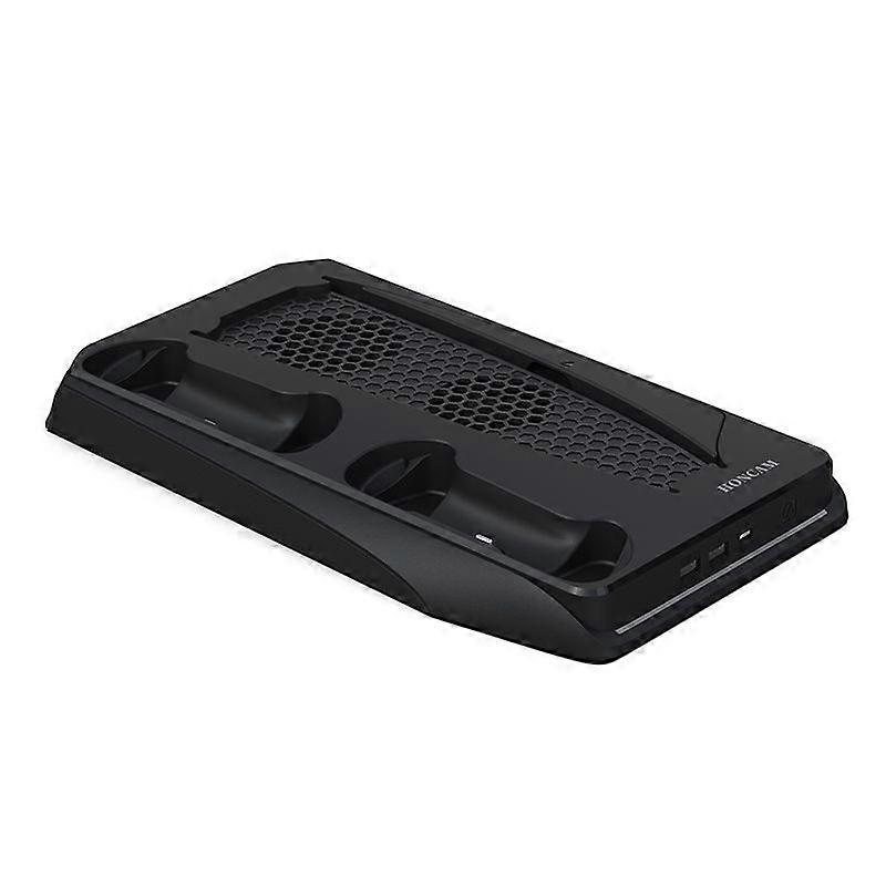 For PS5 Game Console Charging Base with Two Cooling Fan Game Disk Storage Holder