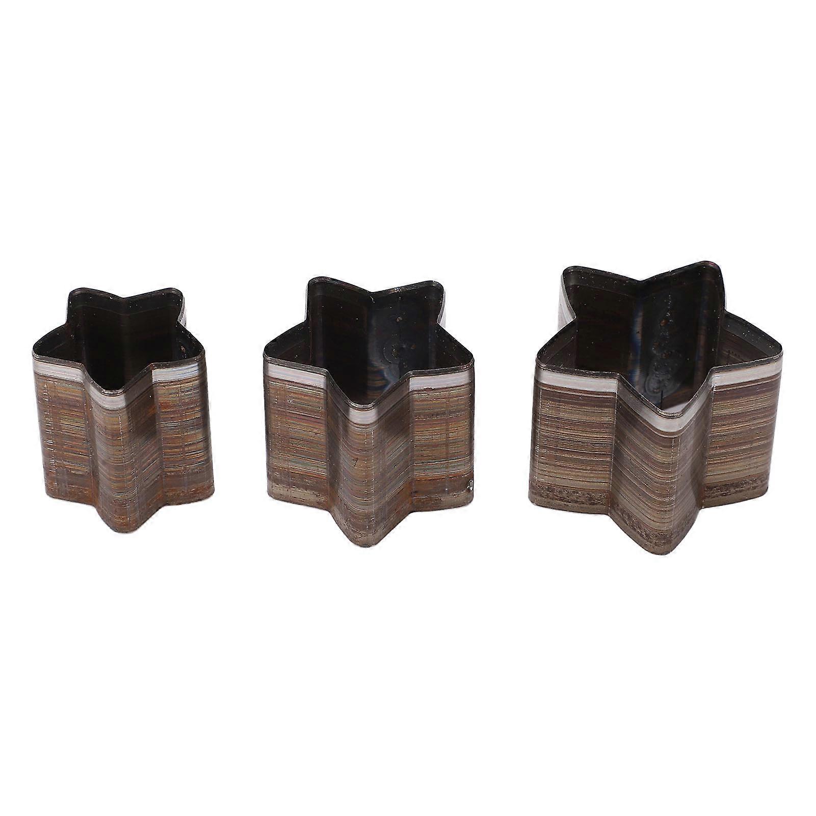 3pcs Leather Cutting Dies Set, 5-pointed Star Shape, Incisive Alloy Steel, for Punching and Cutting Leather