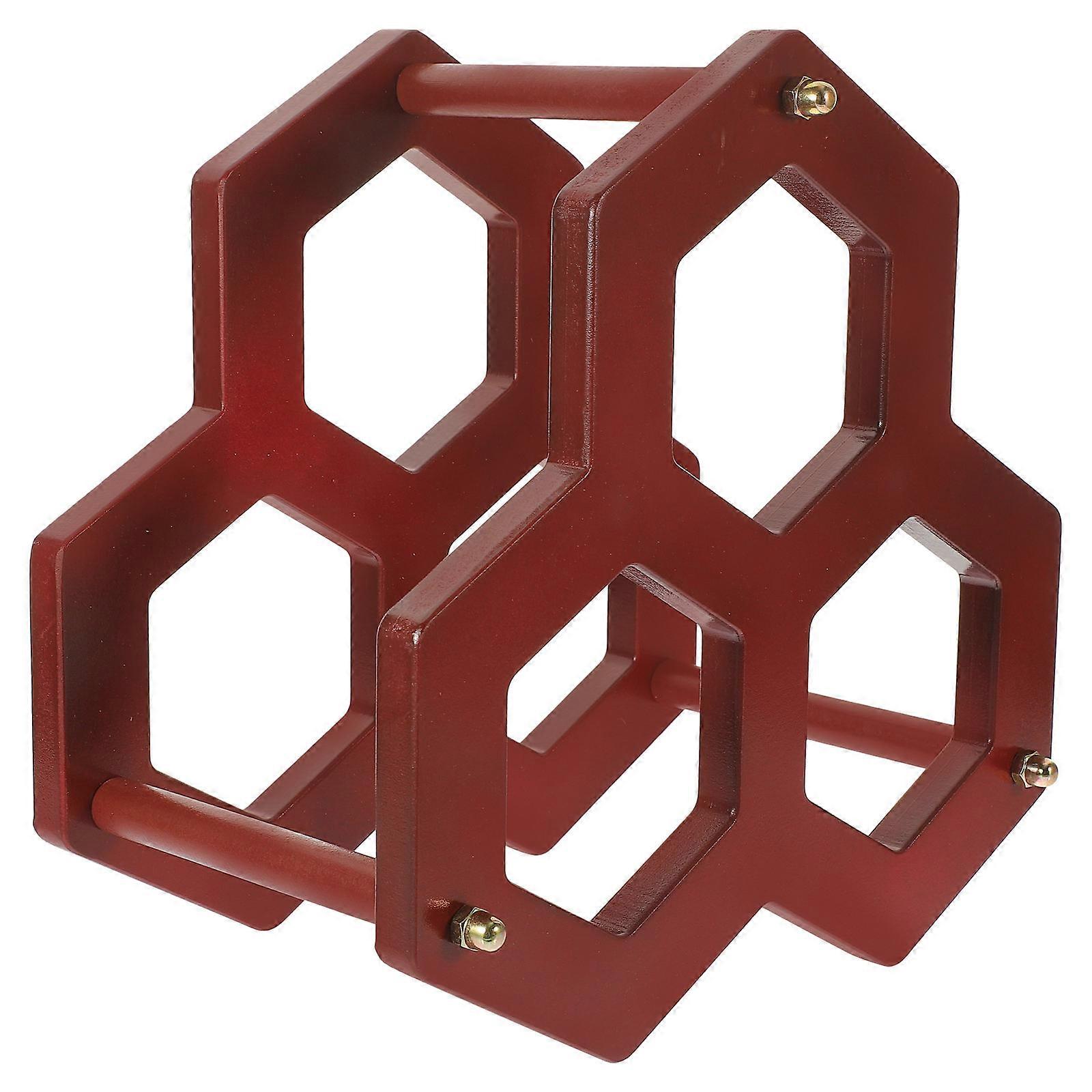 Wine Holder Rack Rustic Solid Wood Wine Rack Party Hosting 25.5x16x26cm Dark Red Rectangular Wine Storage 1Set