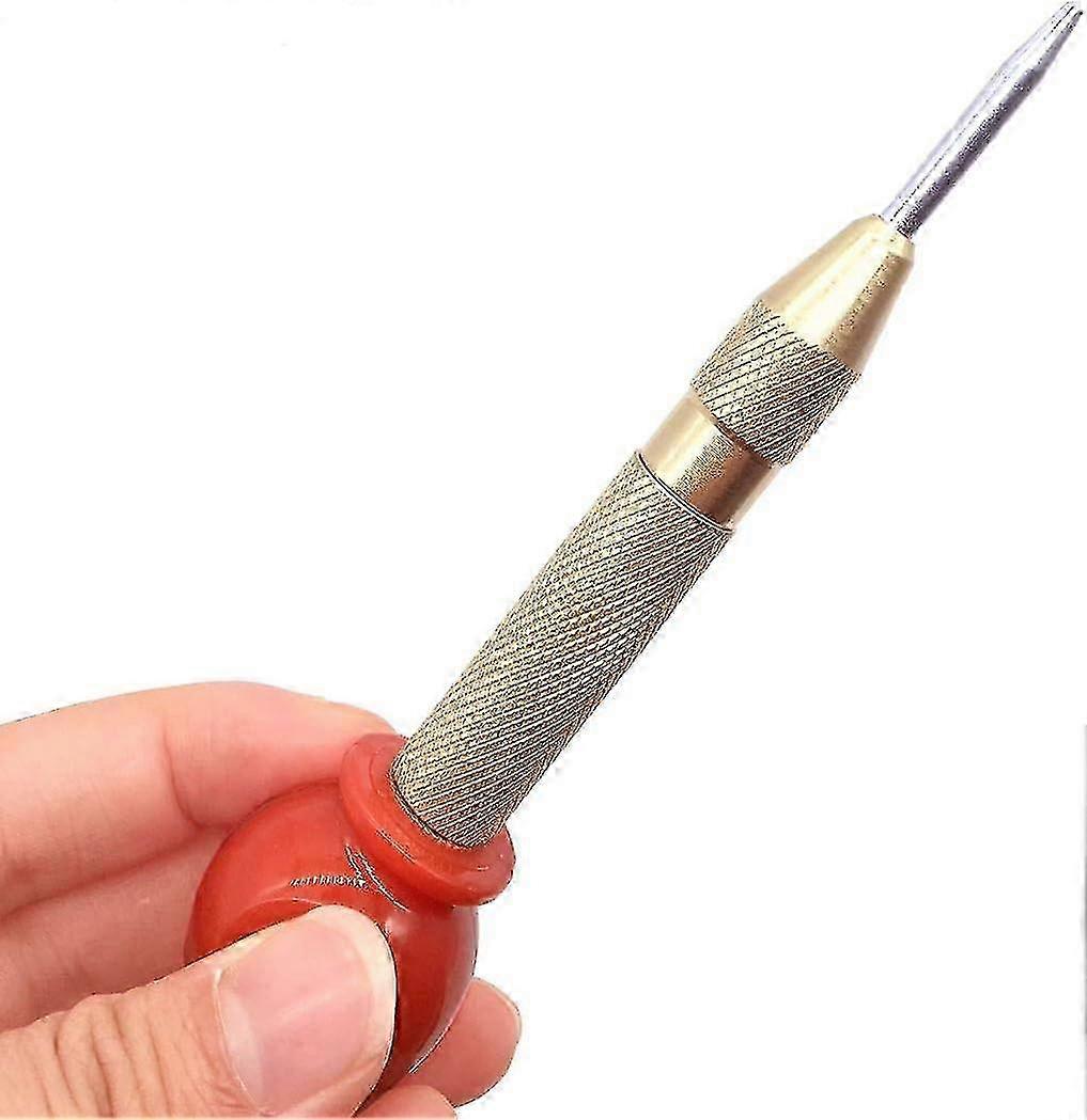 2er-Pack automatischer Zentrierstempel 5 Zoll Messing federbelastet, Handwerkzeug mit Stahl-Mittelloch, Ritzstempel für verschiedene Materialien