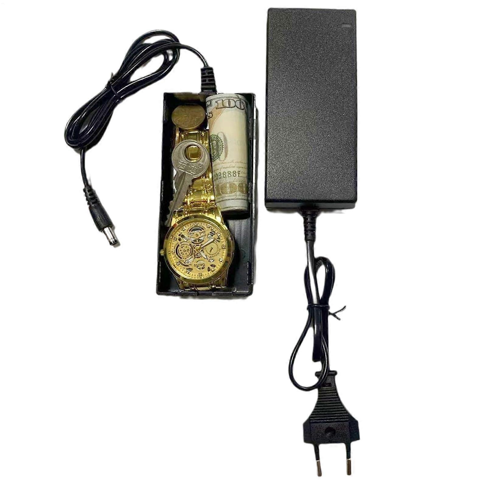 Secret Compartment Imitation Charger with Hidden AntiTheft Storage Box for Documents, Medicines Keys Portable Compact European Plug