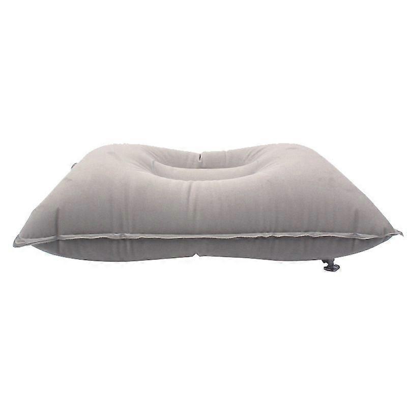 Outdoor inflatable pillow, large thick flocking square camping sleeping bag pillow, nap cushion, folding travel pillow