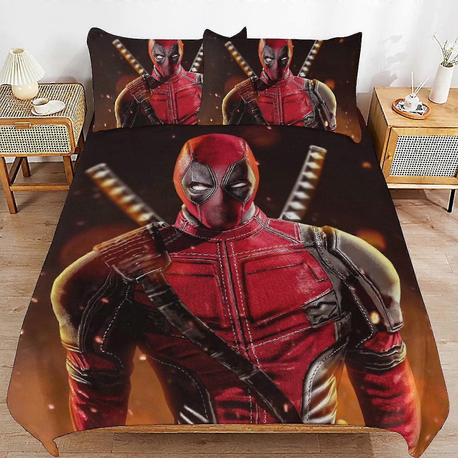 Conjuntos de cama de desenho animado bonito com impressão 3D, decoração de quarto leve, 1 capa de edredão e 2 travesseiros para crianças 8670