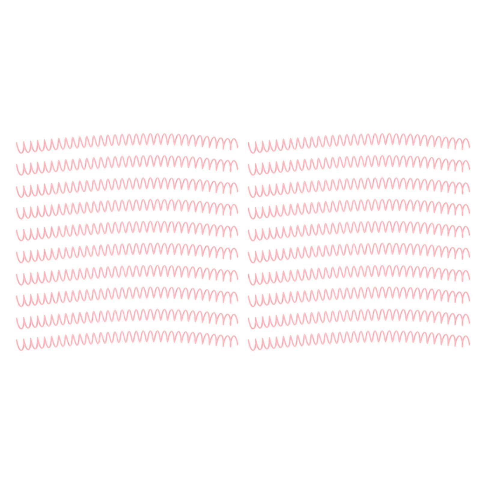 20Pcs Large Capacity Spiral Binding Coil 30 Holes 13mm Diameter Set Kit Pink