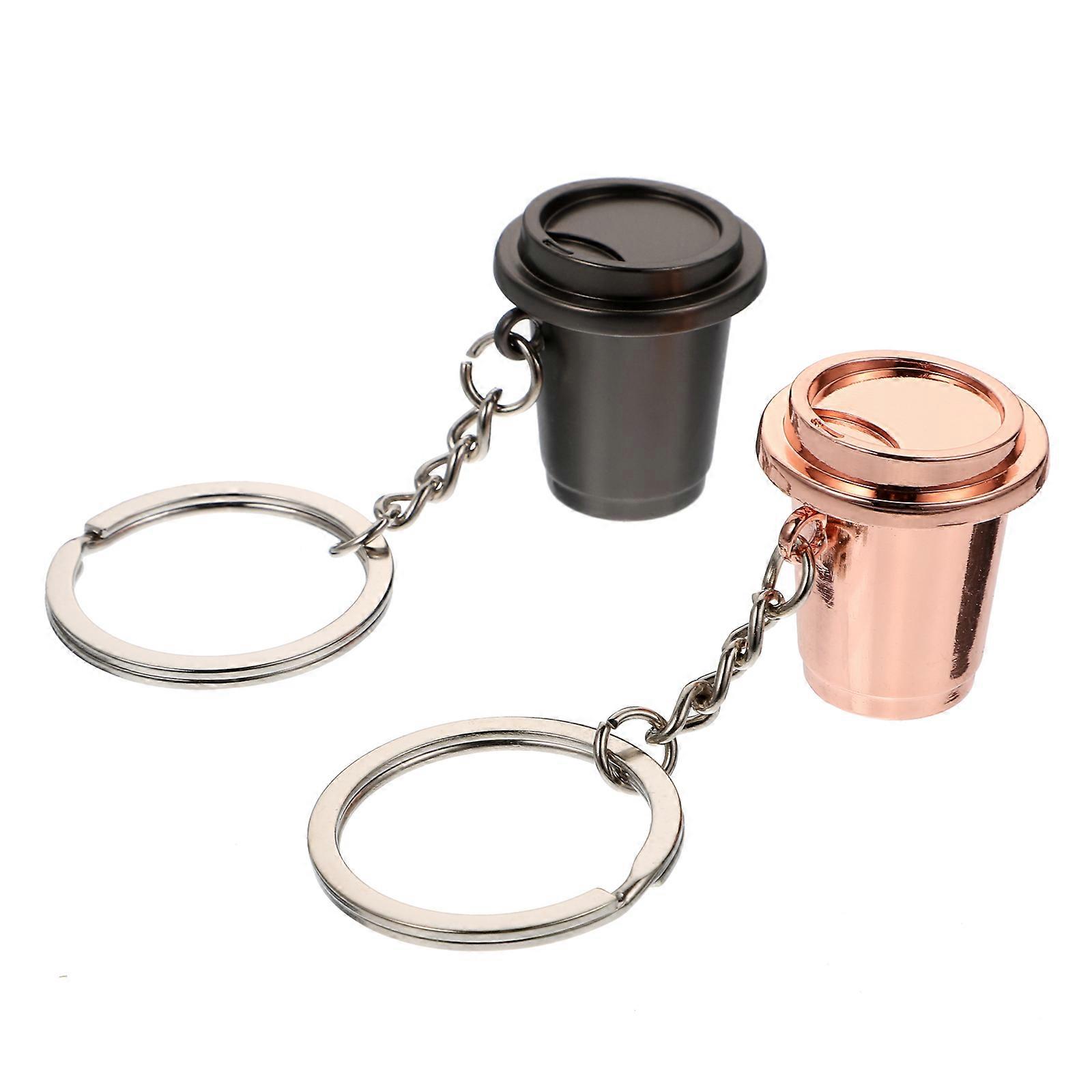 Key Rings For Crafting 3D Mini Simulation Design Of Daily Necessities Metal Keyring Tool Design Keys Decor 2Pcs