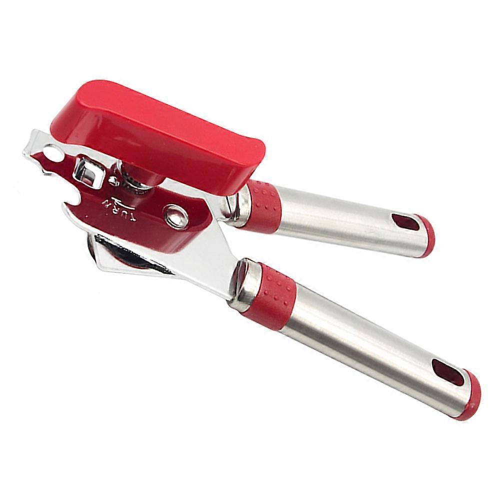 Red Stainless Steel Can and Bottle Opener with Large Knob for Use