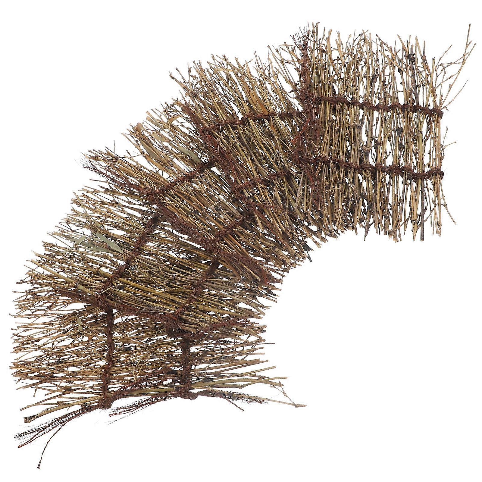 5pcs Mini Bamboo Fences for Decor Durable Plastic Brown Perfect for Miniature Garden Scene