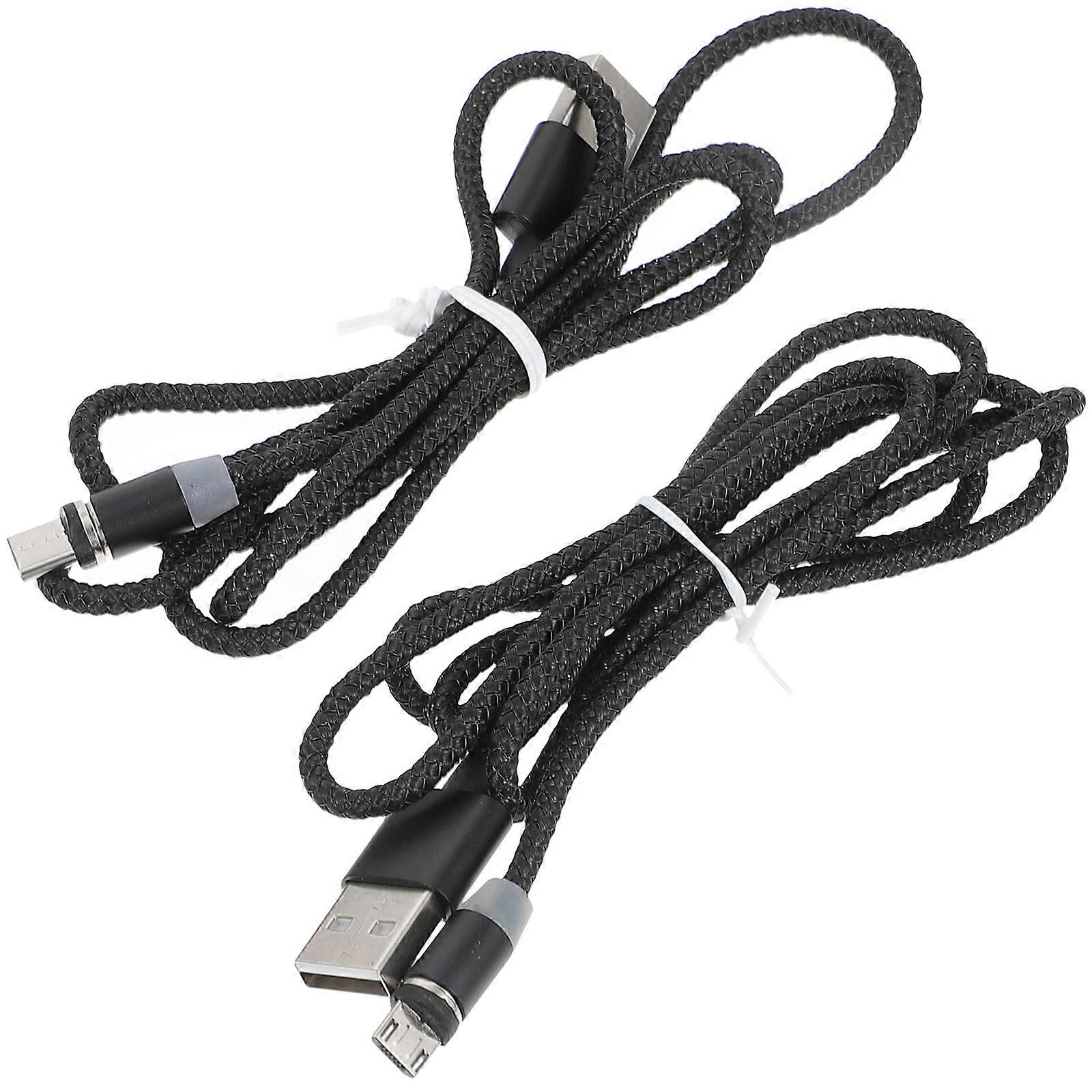 2 Pcs USB Magnetic Charger Cable Long Data Phone Cable Type C Micro USB Fast Charging Adsorption High Performance Reliable Design