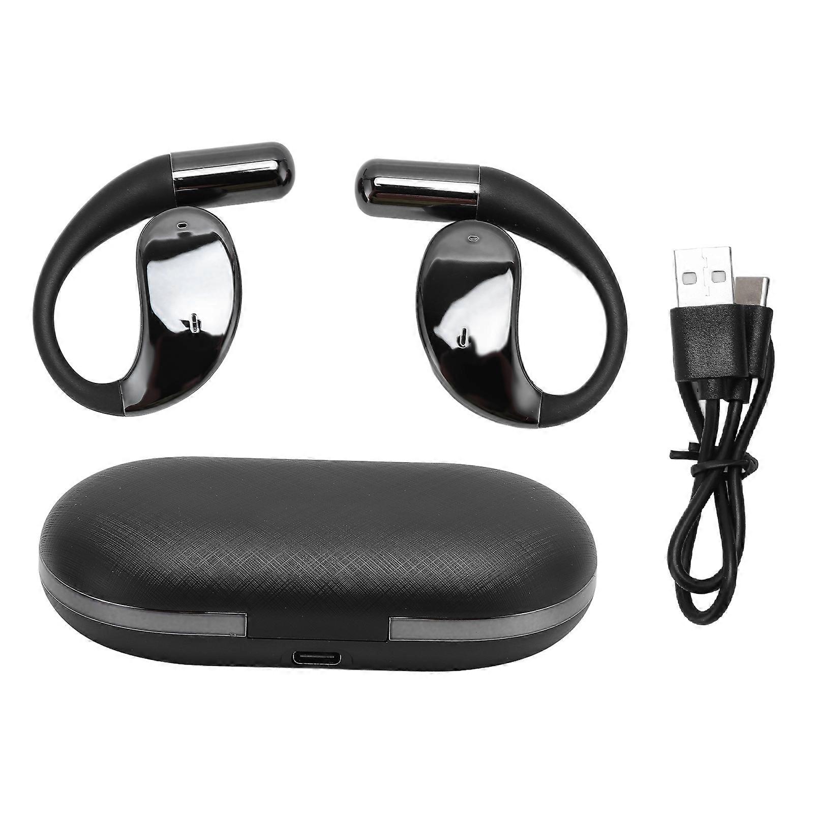 Black V5.4 Bluetooth Earphones with Noise Cancelling, Long Battery, and Comfortable Fit