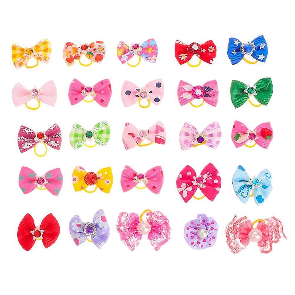 25pcs Adorable Dog Bows, Durable & Fade Resistant Puppy Bowties for Grooming, Special Occasions, and Pet Decoration for Dogs and Cats