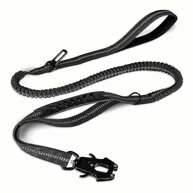 Tactical dog leash with 360° swivel joint, durable retriever leash, 1.21.8 m elastic with quickrelease carabiner  reflective threads.