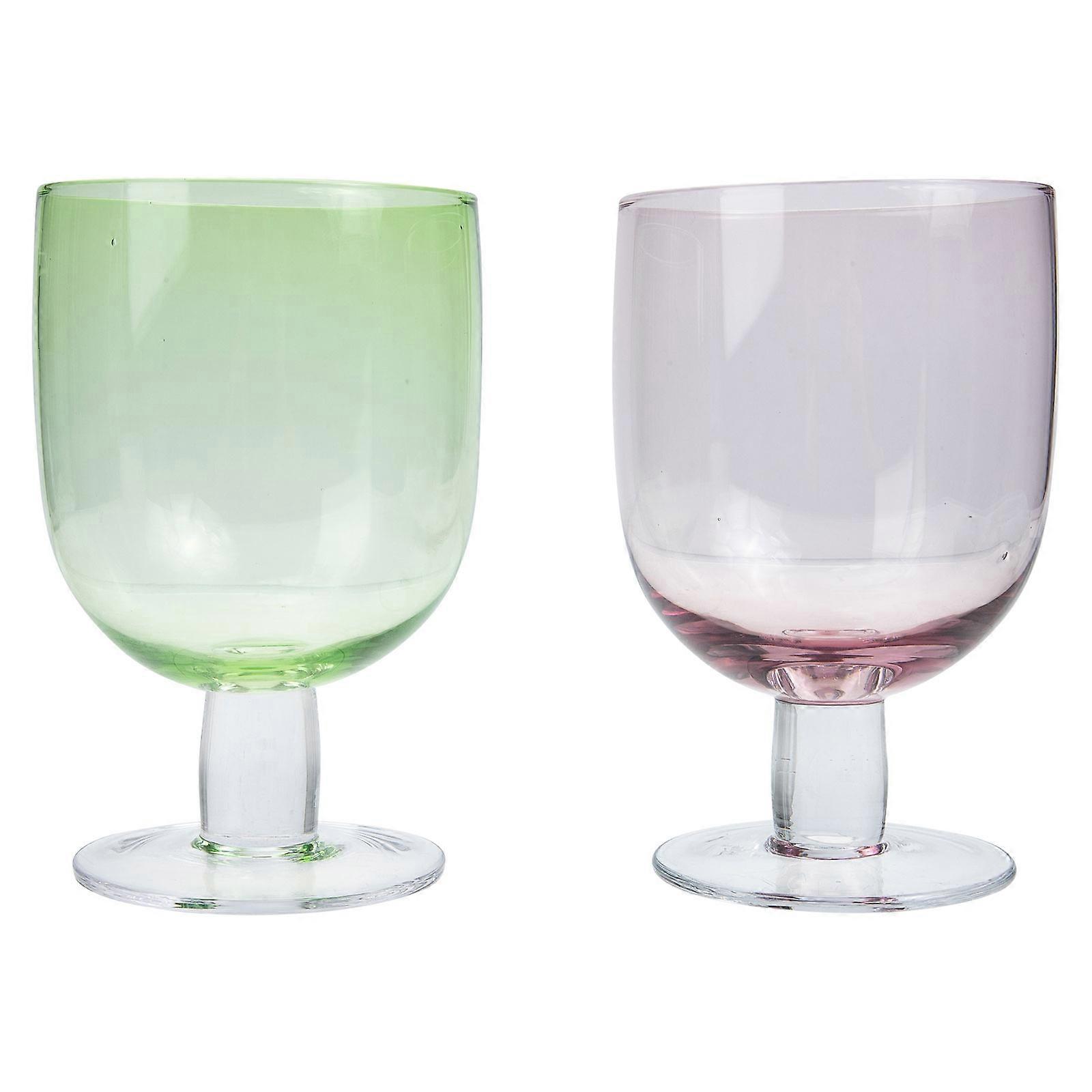 Colored Goblets Glassware Elegant Tall Stemmed Rimmed For Home Users Restaurant Users 2Pcs