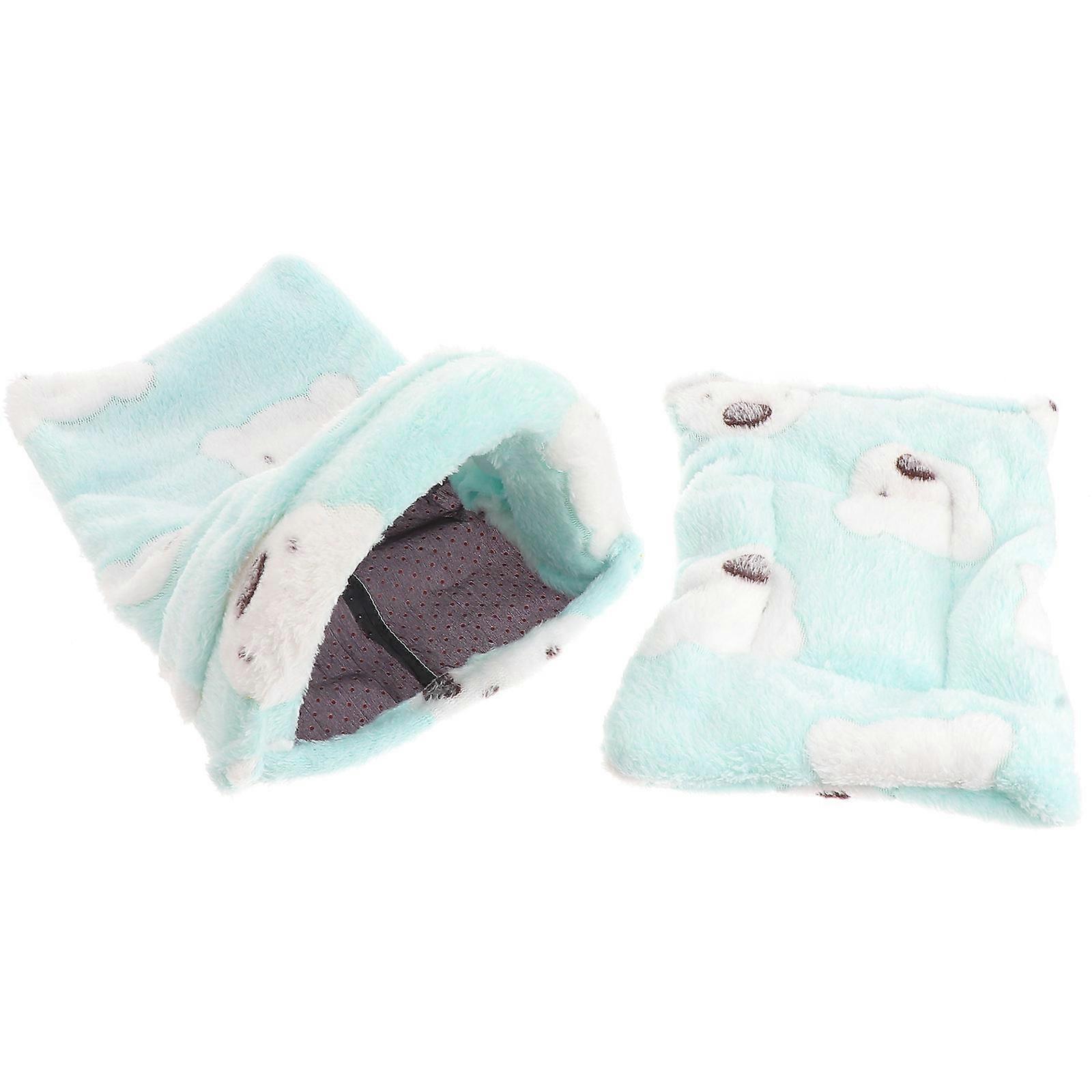 Warm Fleece Pet Sleeping Bag with Cute for Guinea Pig and Hamster in Light Green Small Size