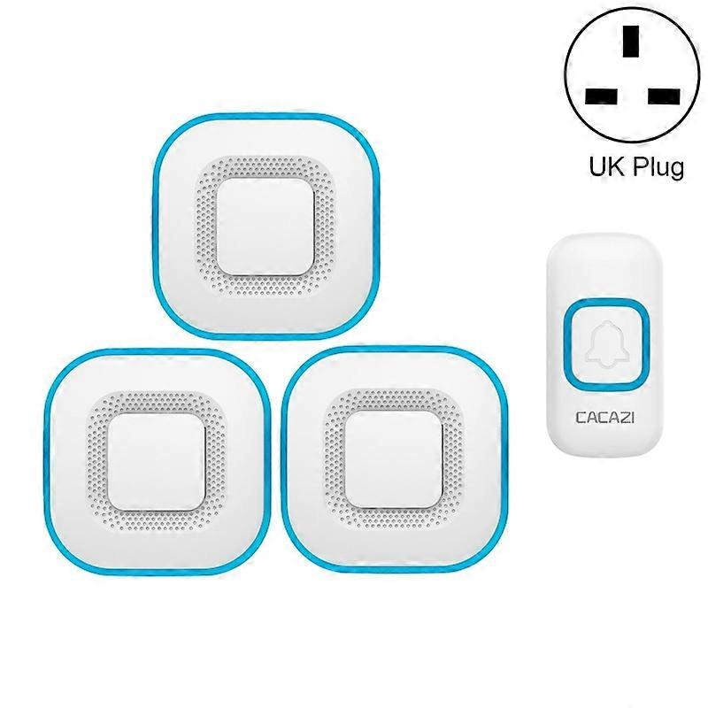 Remote Electronic Waterproof Doorbell UK Plug - White