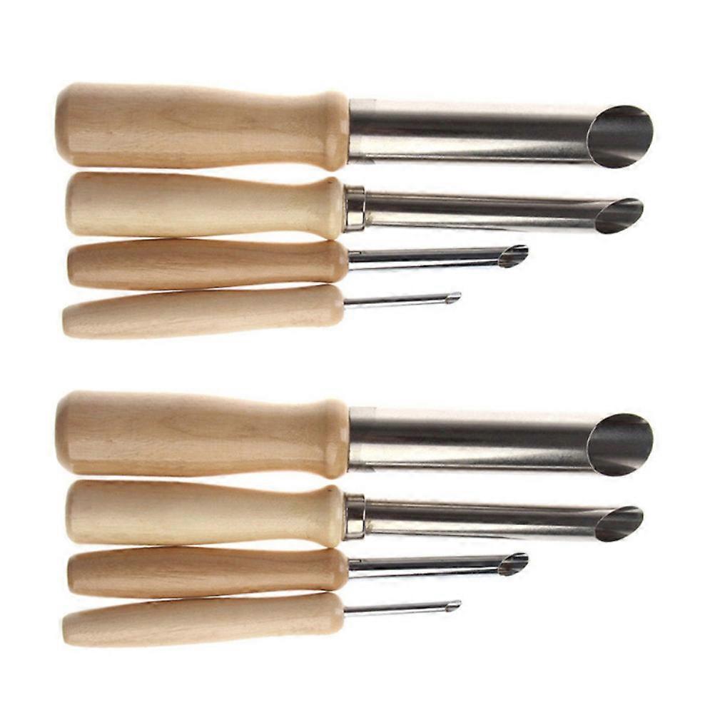 Hole Punch Crafts Pottery Tools Set Fine Polishing Half Circle Shaping Wooden Metal Durable 8Pcs