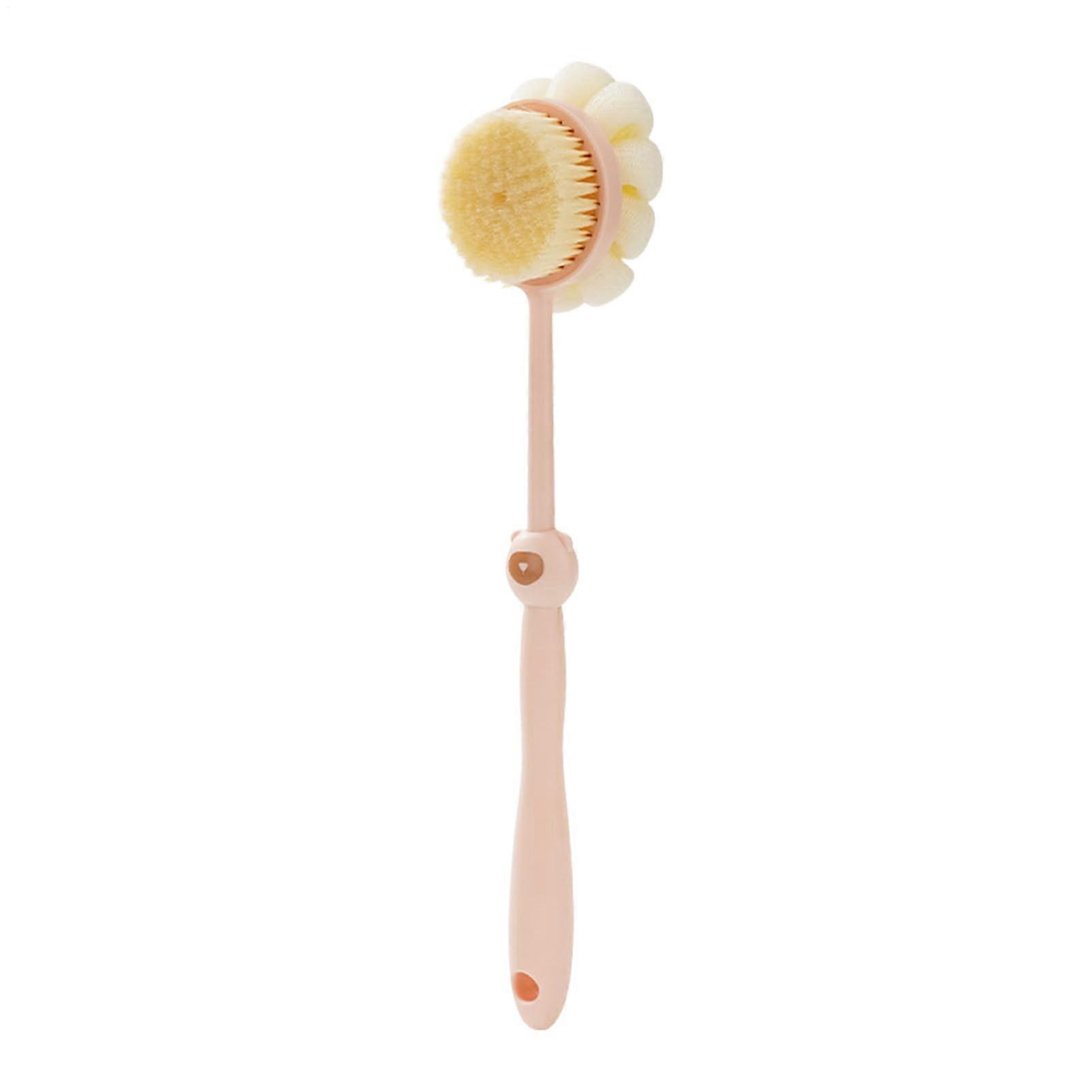Bath brush with long handle, doublesided, density bristles for shower