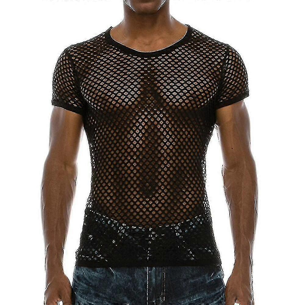 Fishnet top for men - Comfortable see through mesh t-shirt