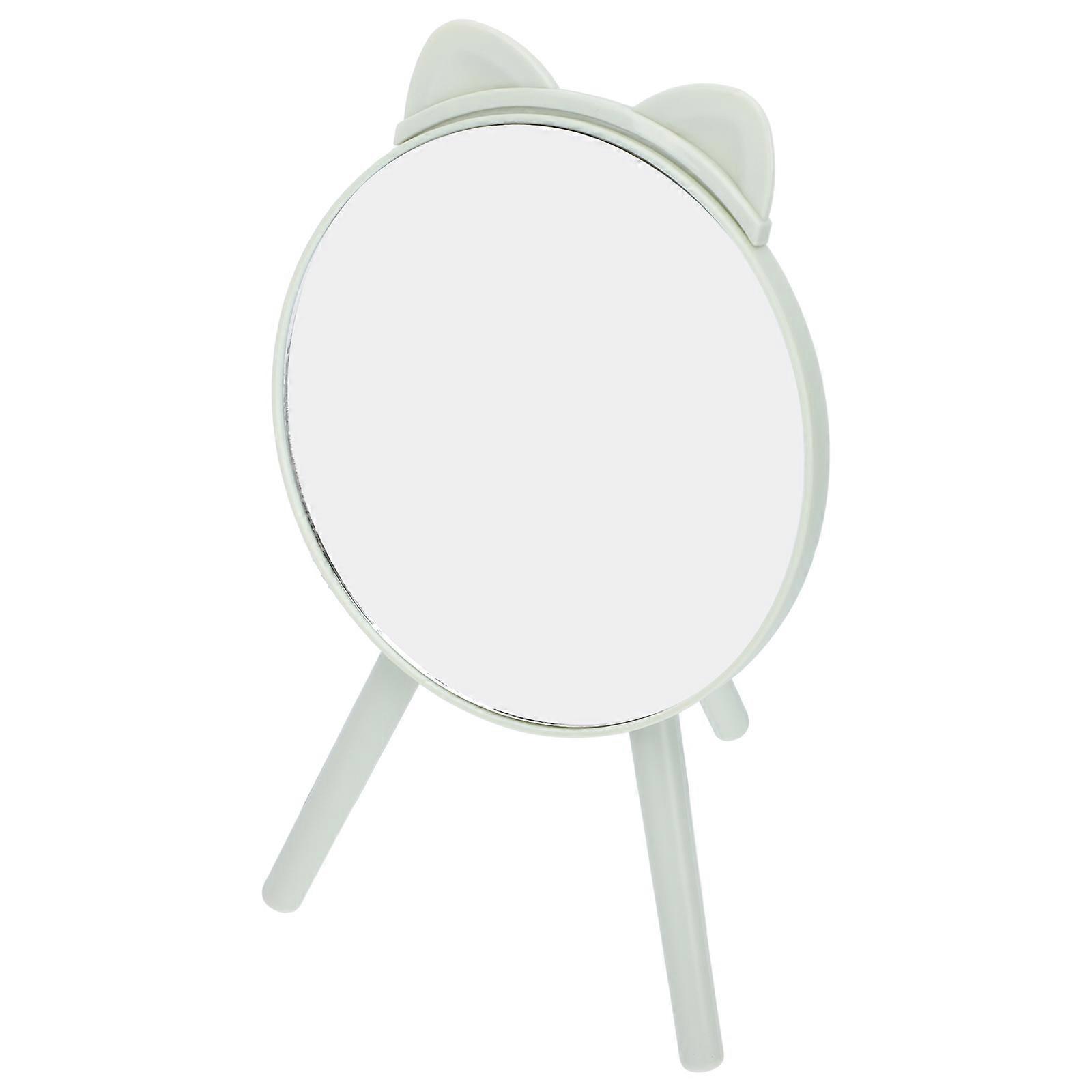 Lovely Cat Ear Makeup Mirror with Tripod Stand – Stylish Desktop Mirror for Bedroom, Bathroom, and Dormitory Use – Perfect Reflection and Photo Prop