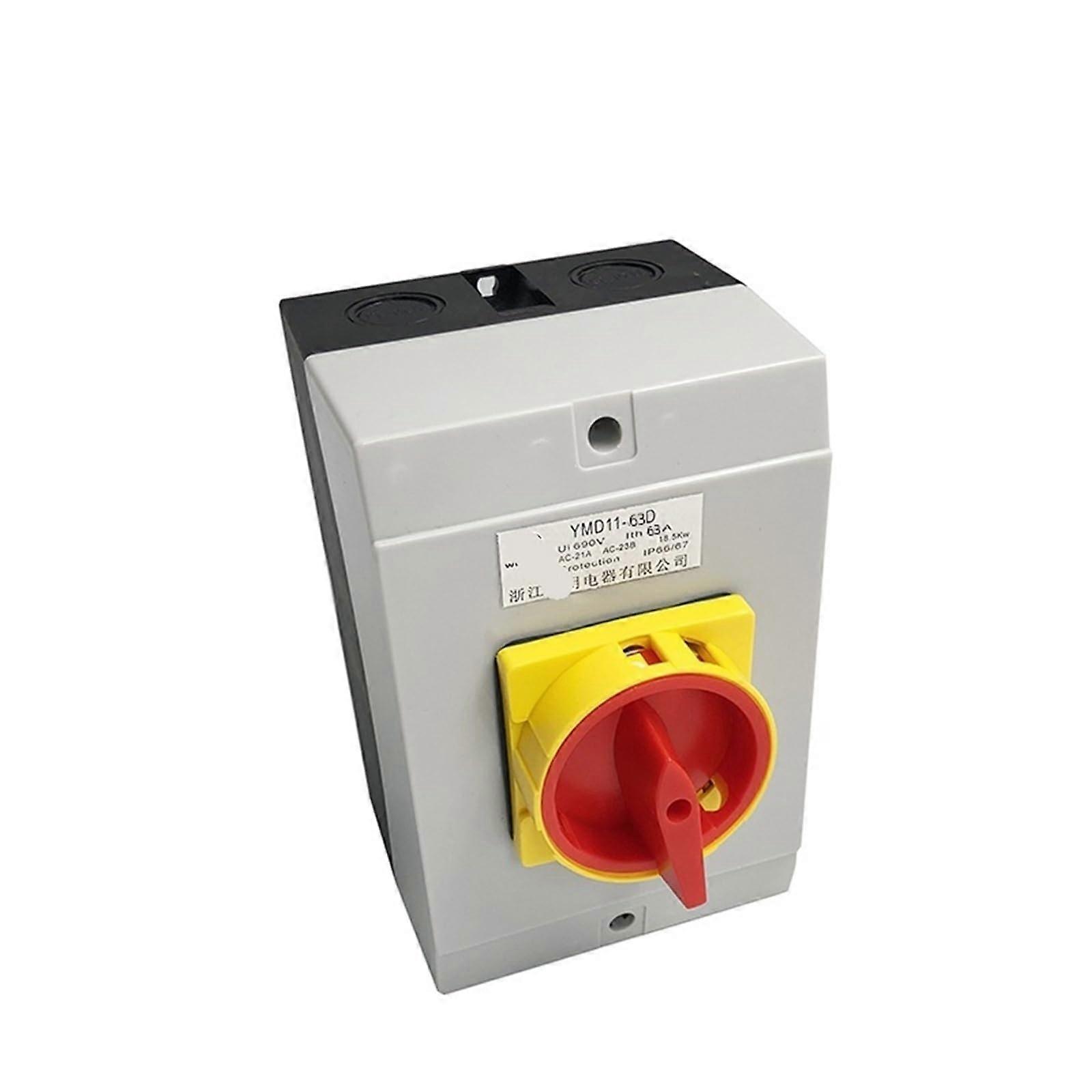 YMD1163A Isolator Switch 3/4P Padlock On/Off 2 Positions Cam Switching with Box Housing Silver Contact 1 Piece (4P)