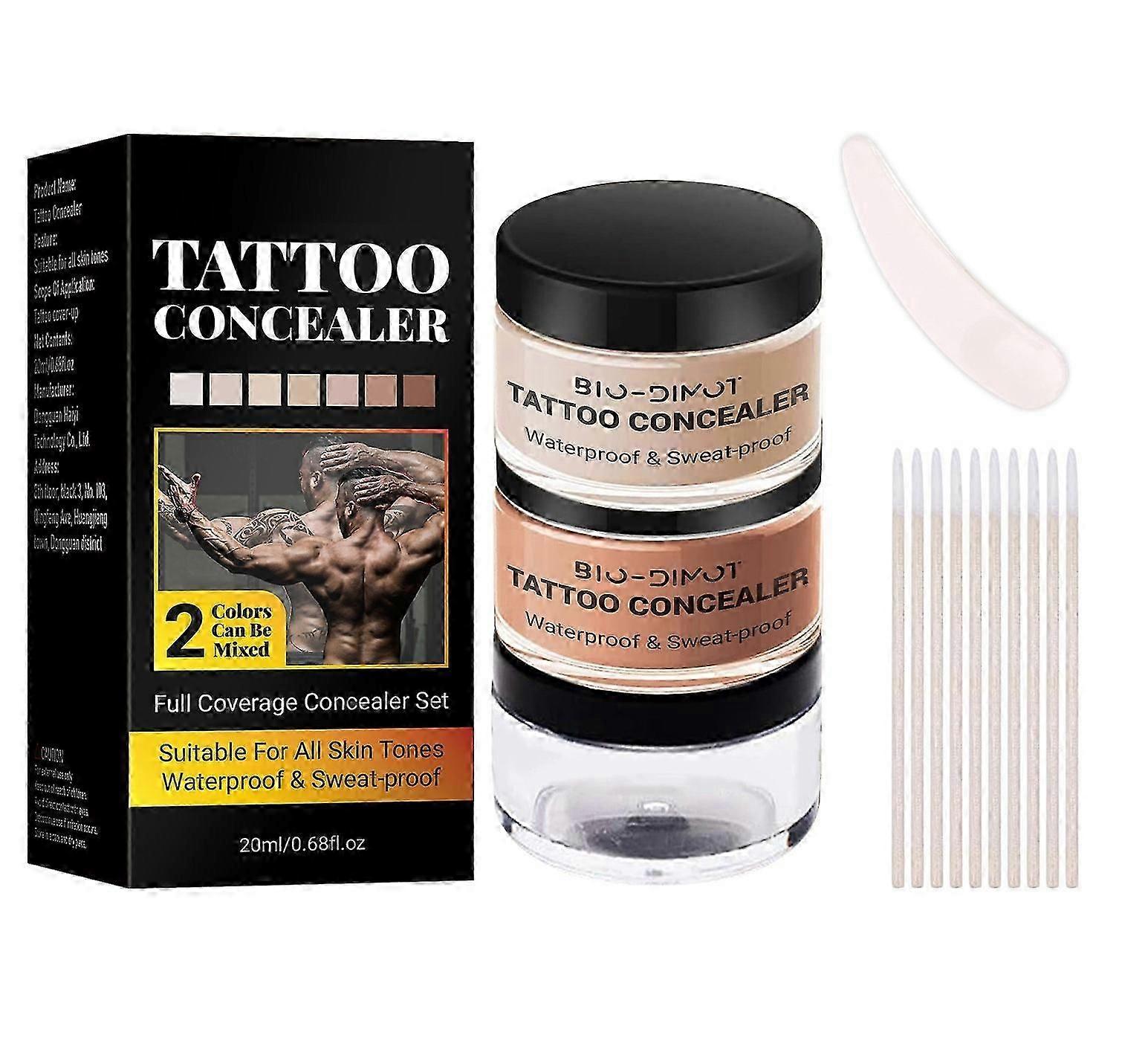 タトゥーカバーアップメイク防水、タトゥーコンシーラーフルカバー、2色