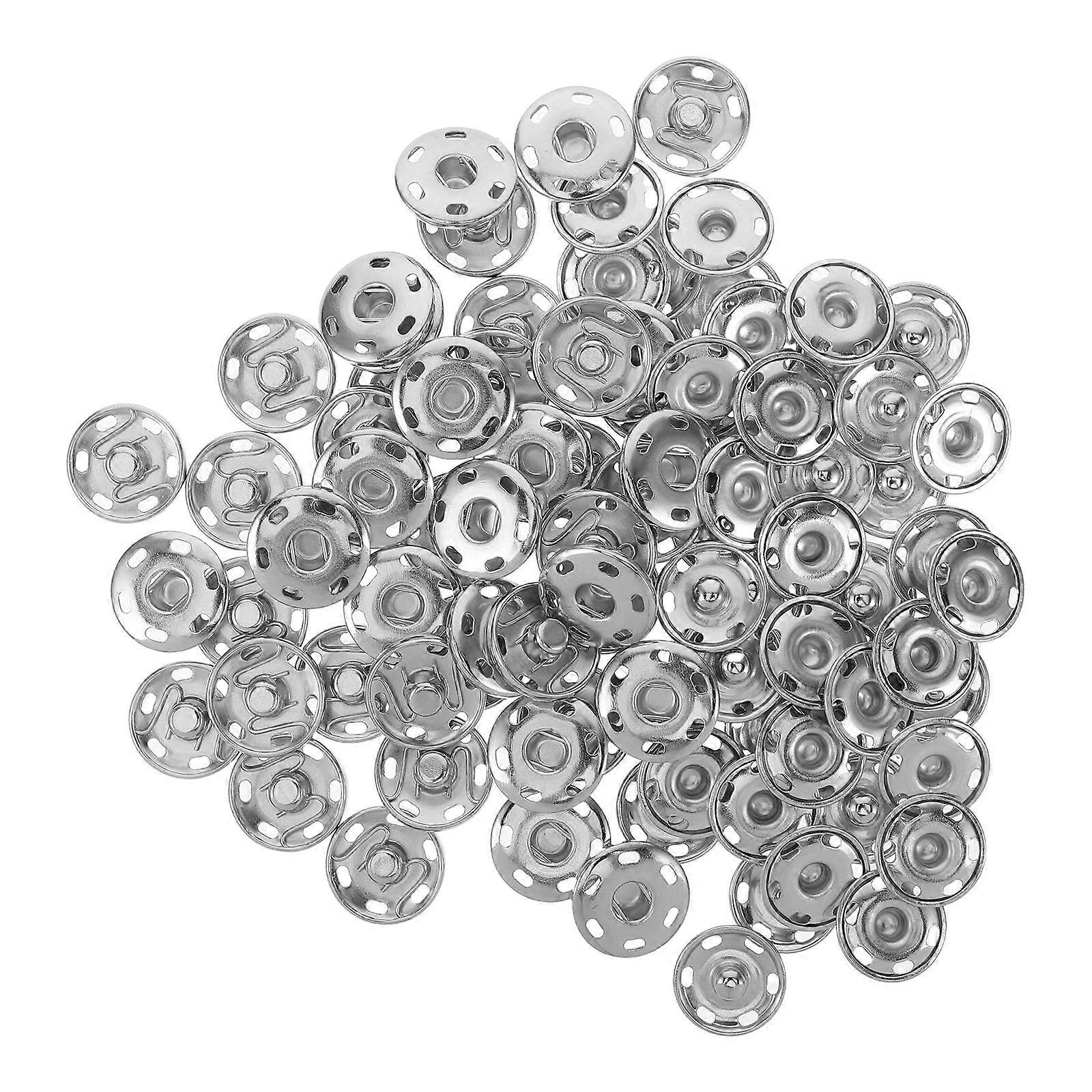 50pcs Sew On Snap Buttons Metal Fasteners Studs for Sewing