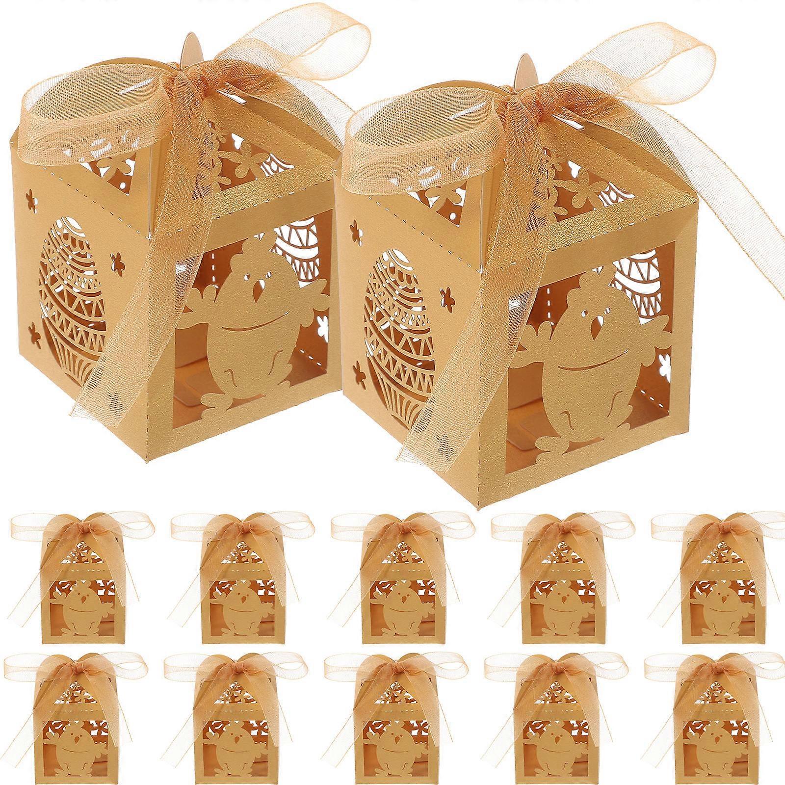 Candy Packing Box Practical Design For Children And Families Golden 8X5X5CM 50Pcs