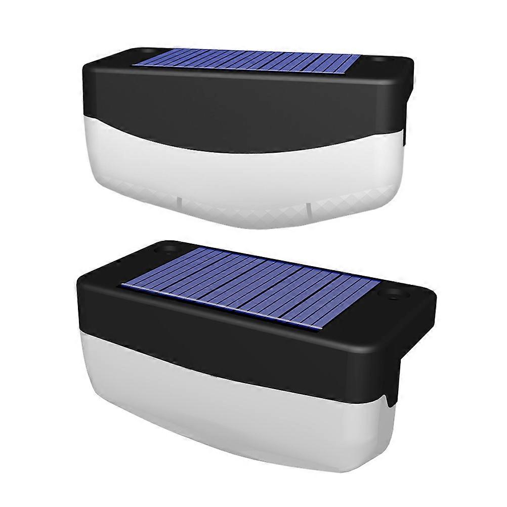 Deck Step Lights Solar Stair Lamps Garden Yard Light Polysilicon Rectangular 4.9X4.55X4.2CM IP65 Waterproof 2Set