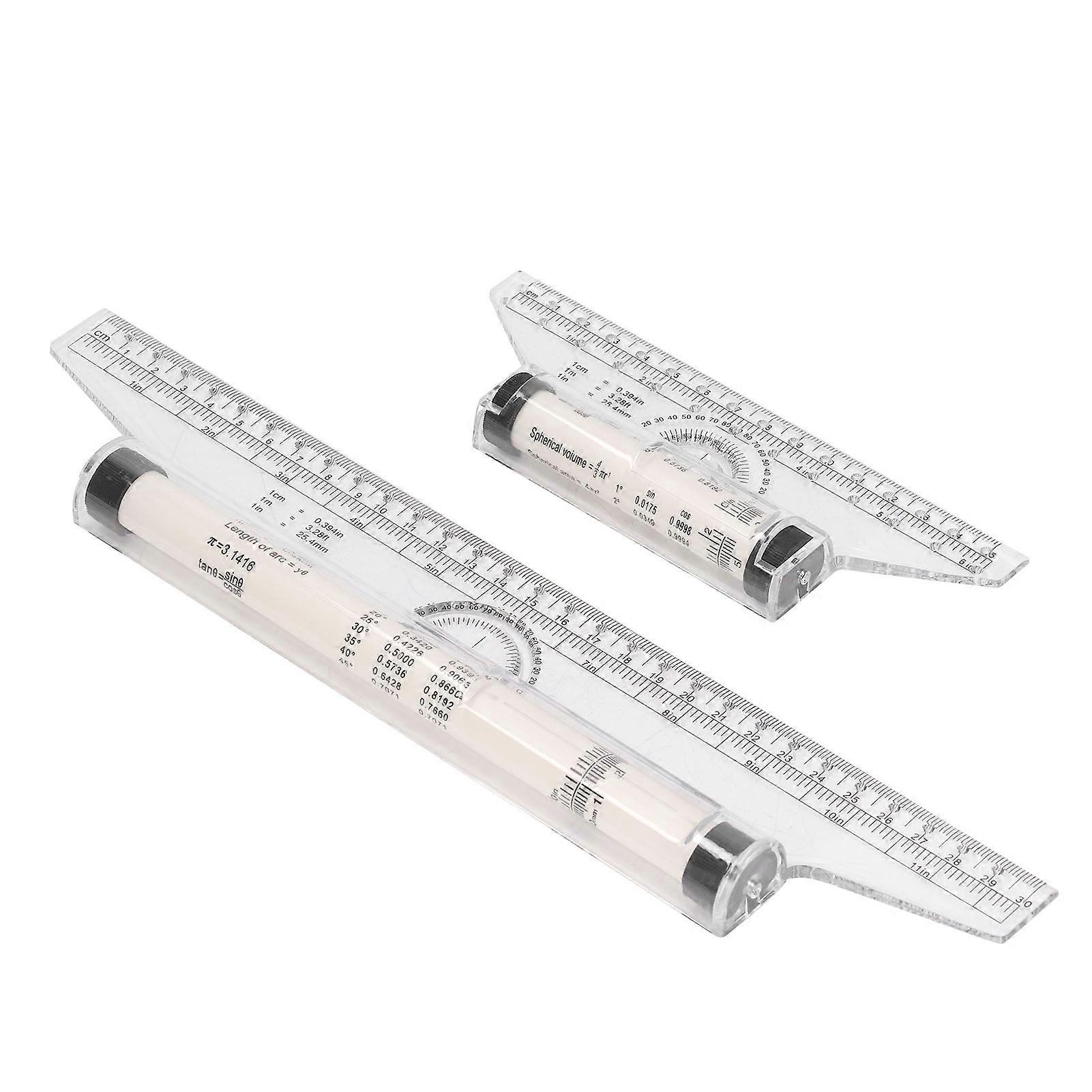 5pcs Measuring Rolling 15cm 30cm Clear Scale Transparent Light Weight Parallel Rolling Ruler with Formulas for Work