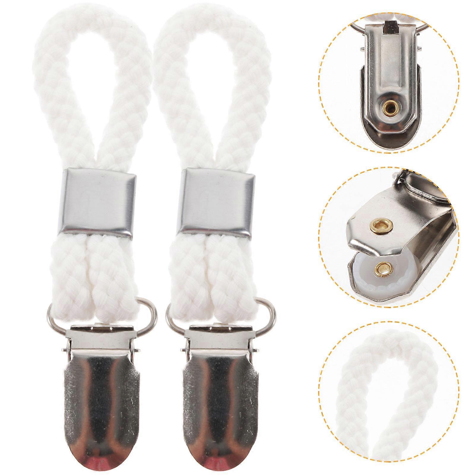 Spring Loaded Kitchen Towel Clips Metal Hanging Towel Rack for Bathroom Preventing Towel from Falling Off 11.50x2.30x1.50cm 2Pcs