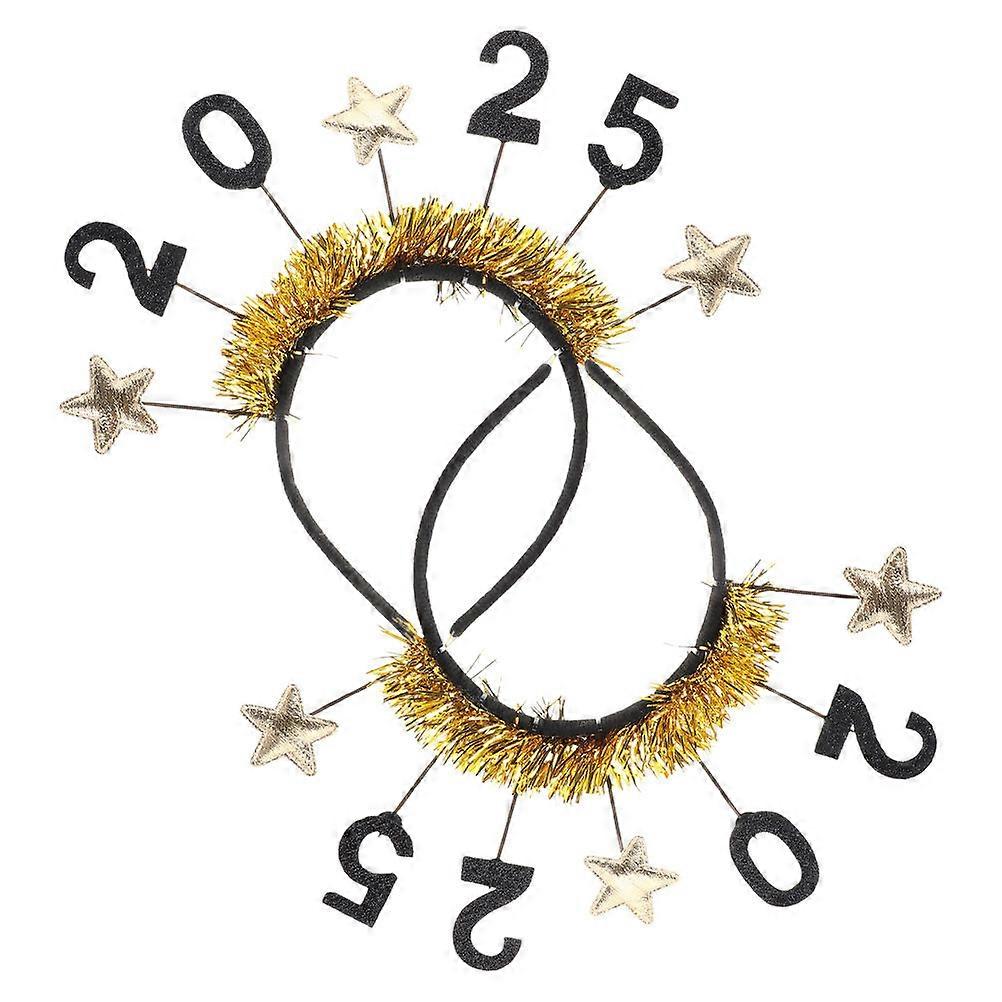 Golden Festive Headband with Unique Star Garland Design for Christmas and New Year Parties Cloth