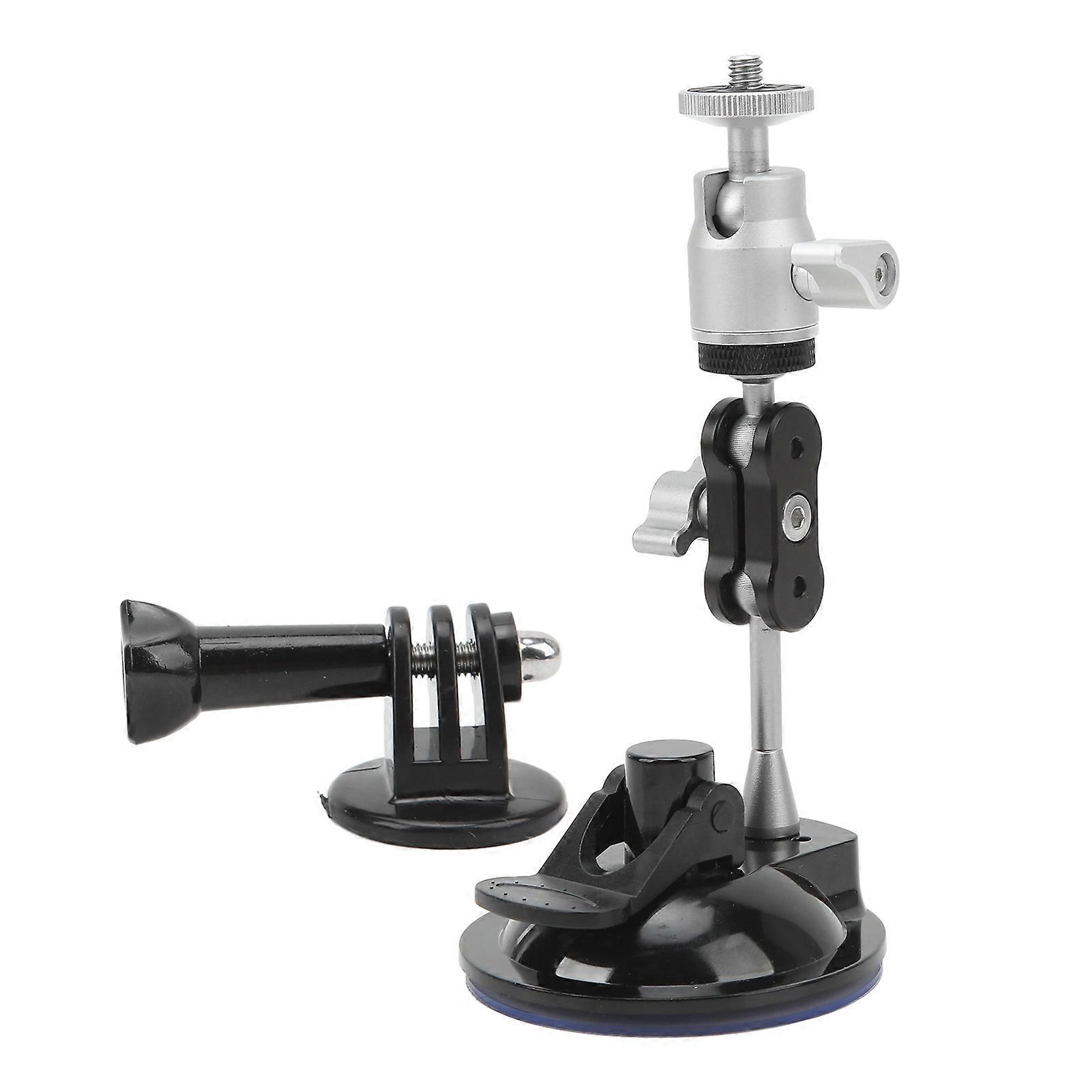 Suction Cup Camera Bracket Aluminum Alloy Car Windshield Mount for Monitor Microphone 1/4in Thread